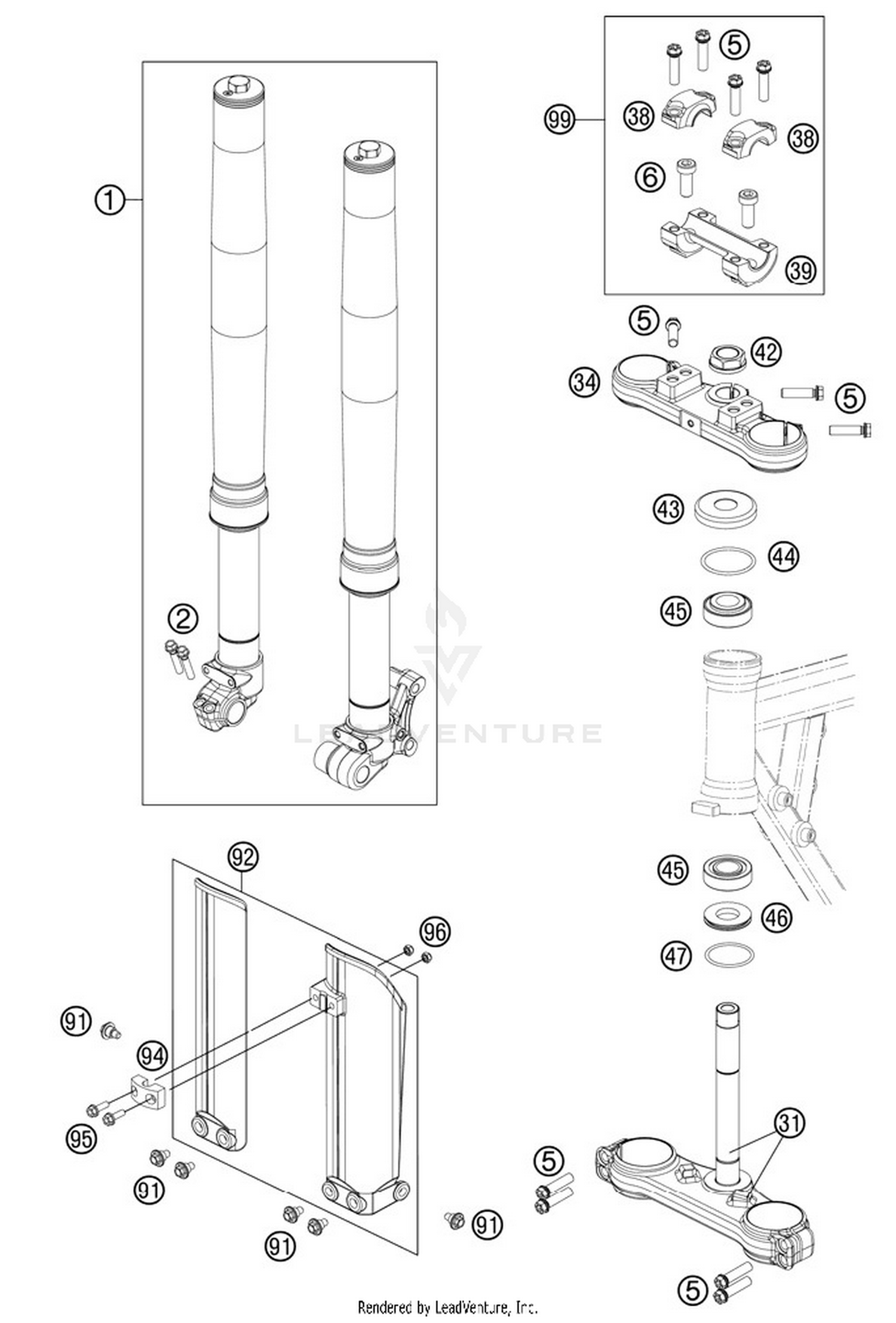 Front Fork, Triple Clamp