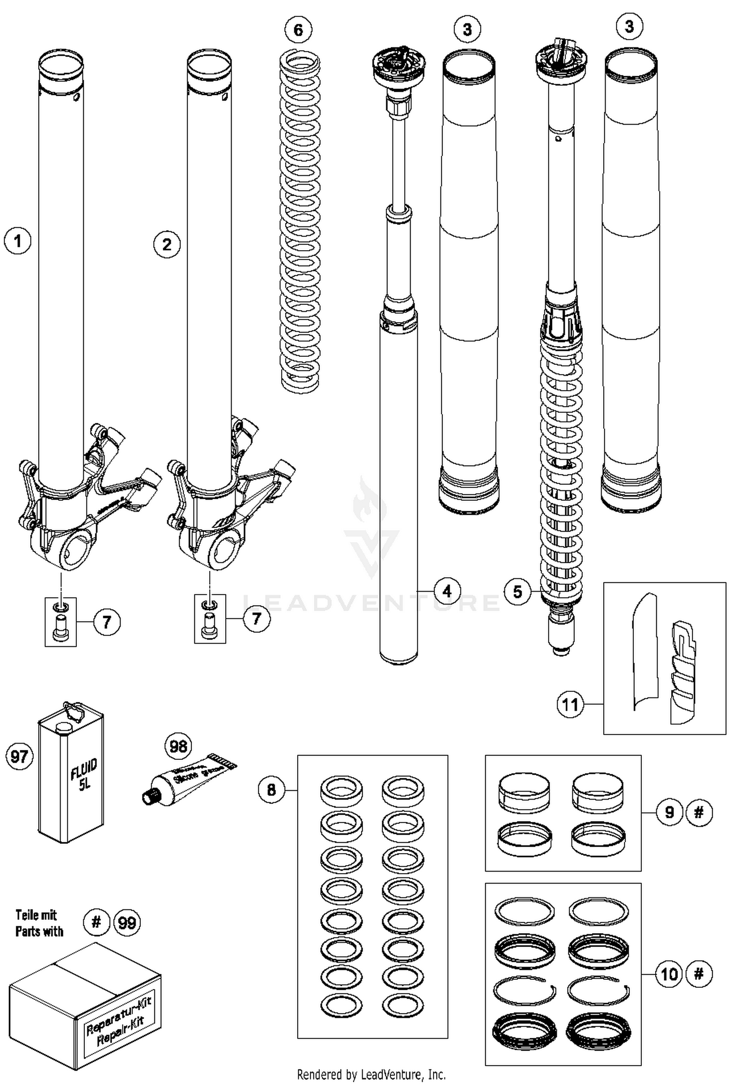 Front Fork Disassembled