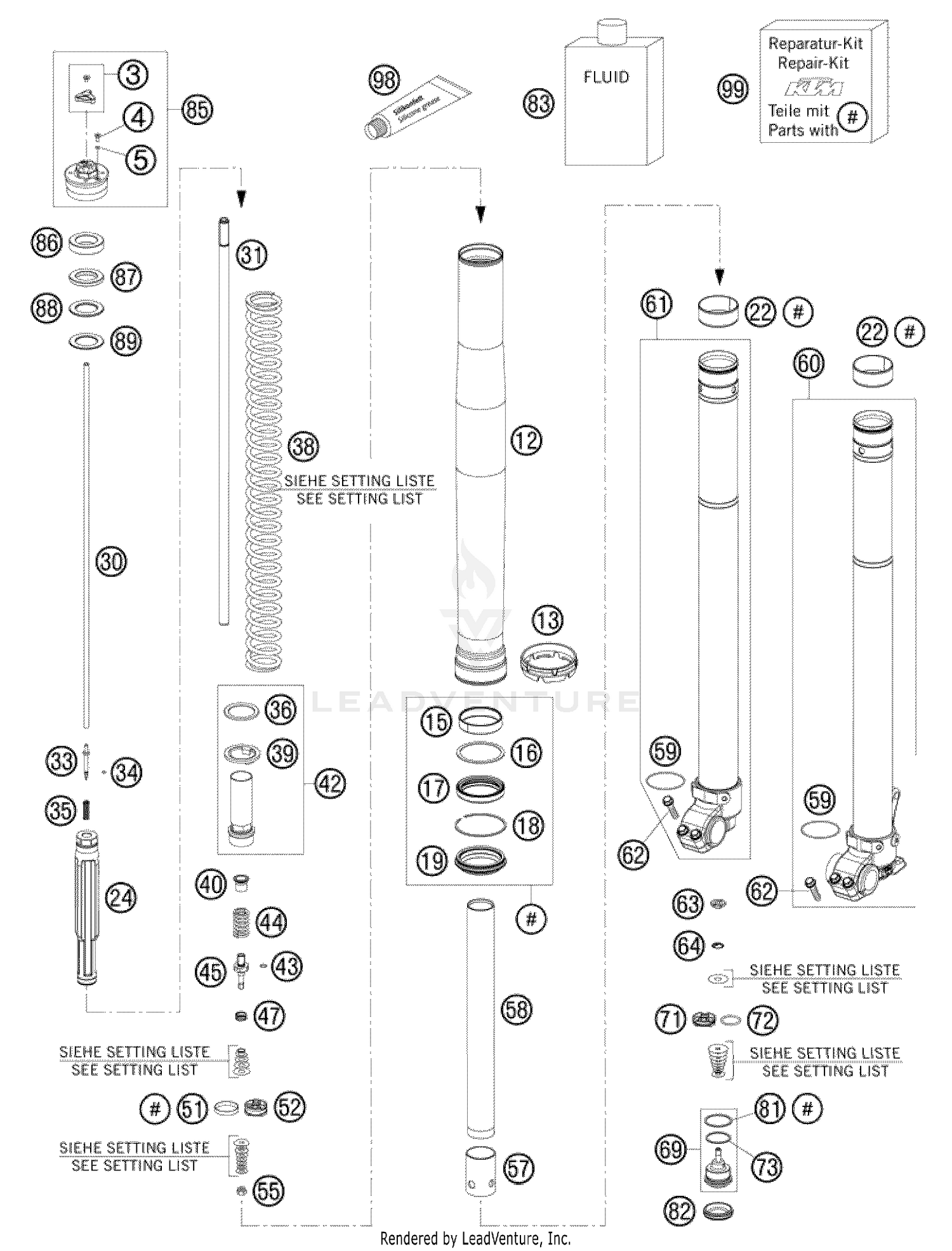 Front Fork, Disassembled