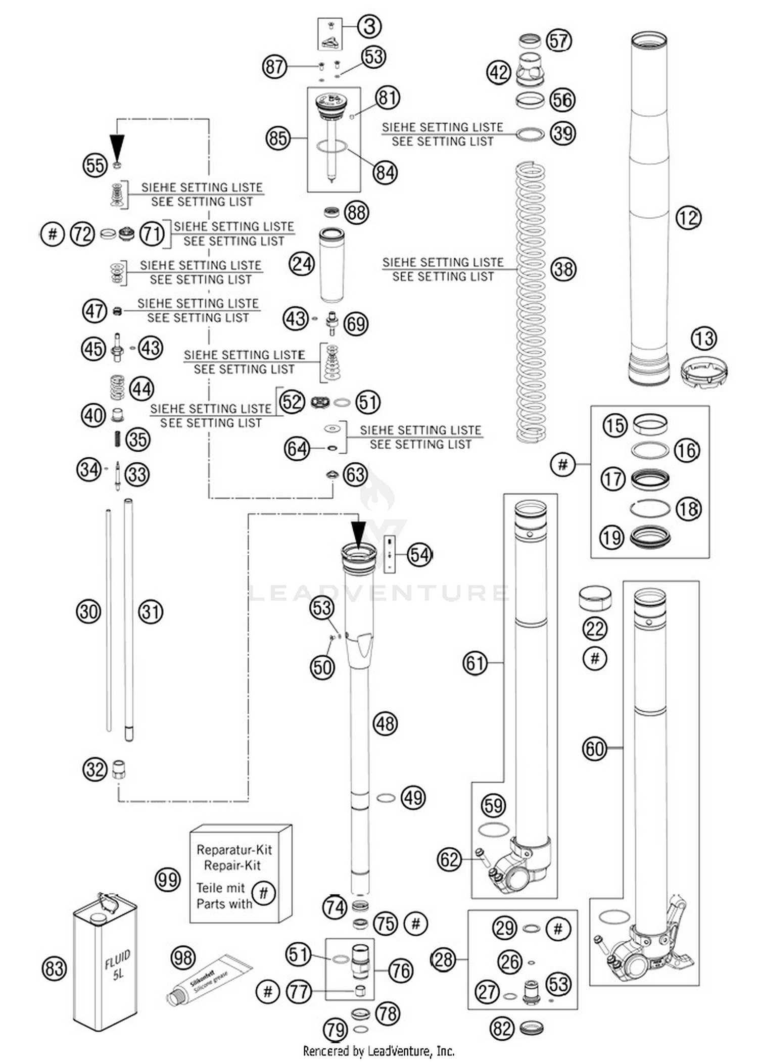 Front Fork, Disassembled