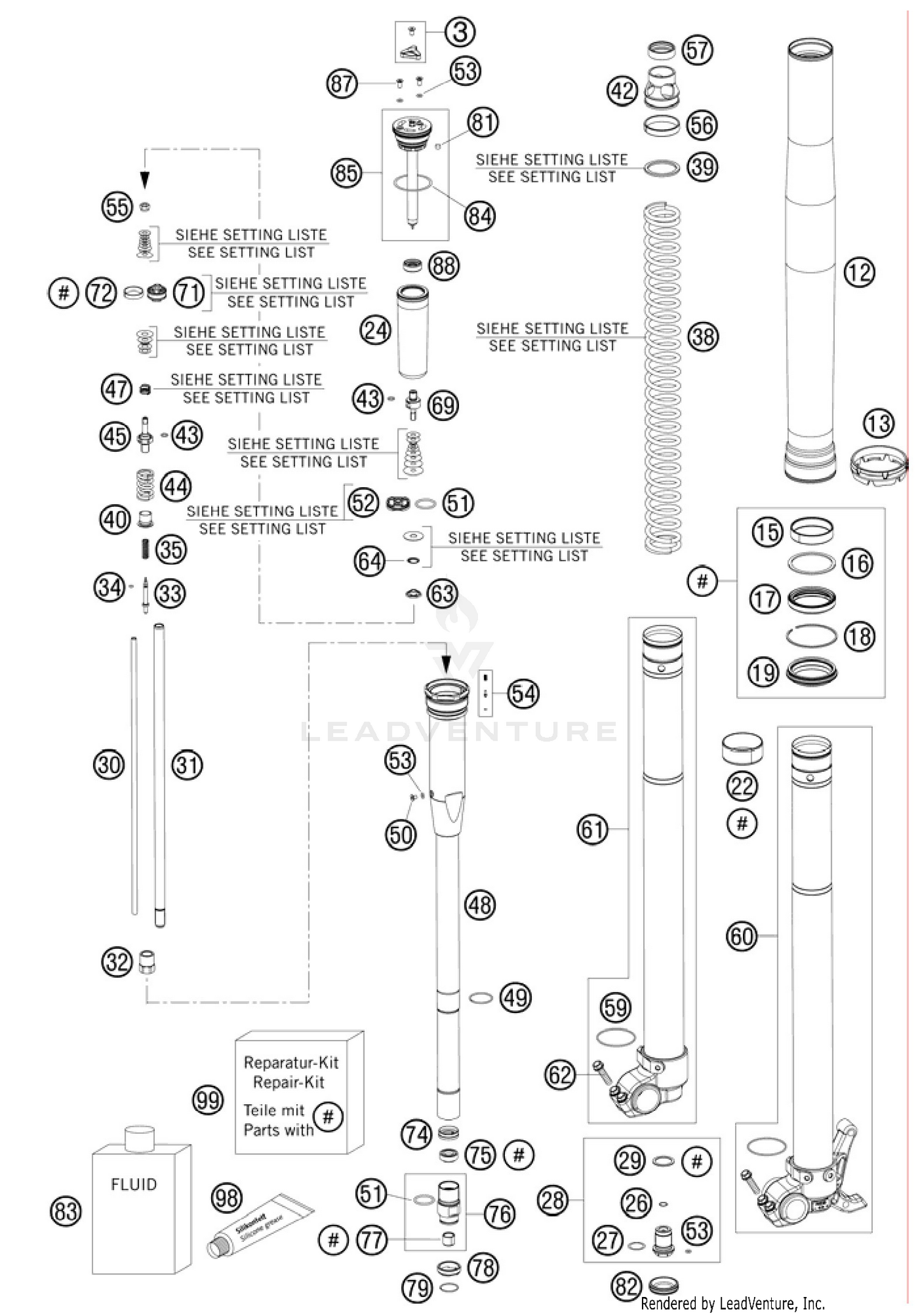 Front Fork, Disassembled