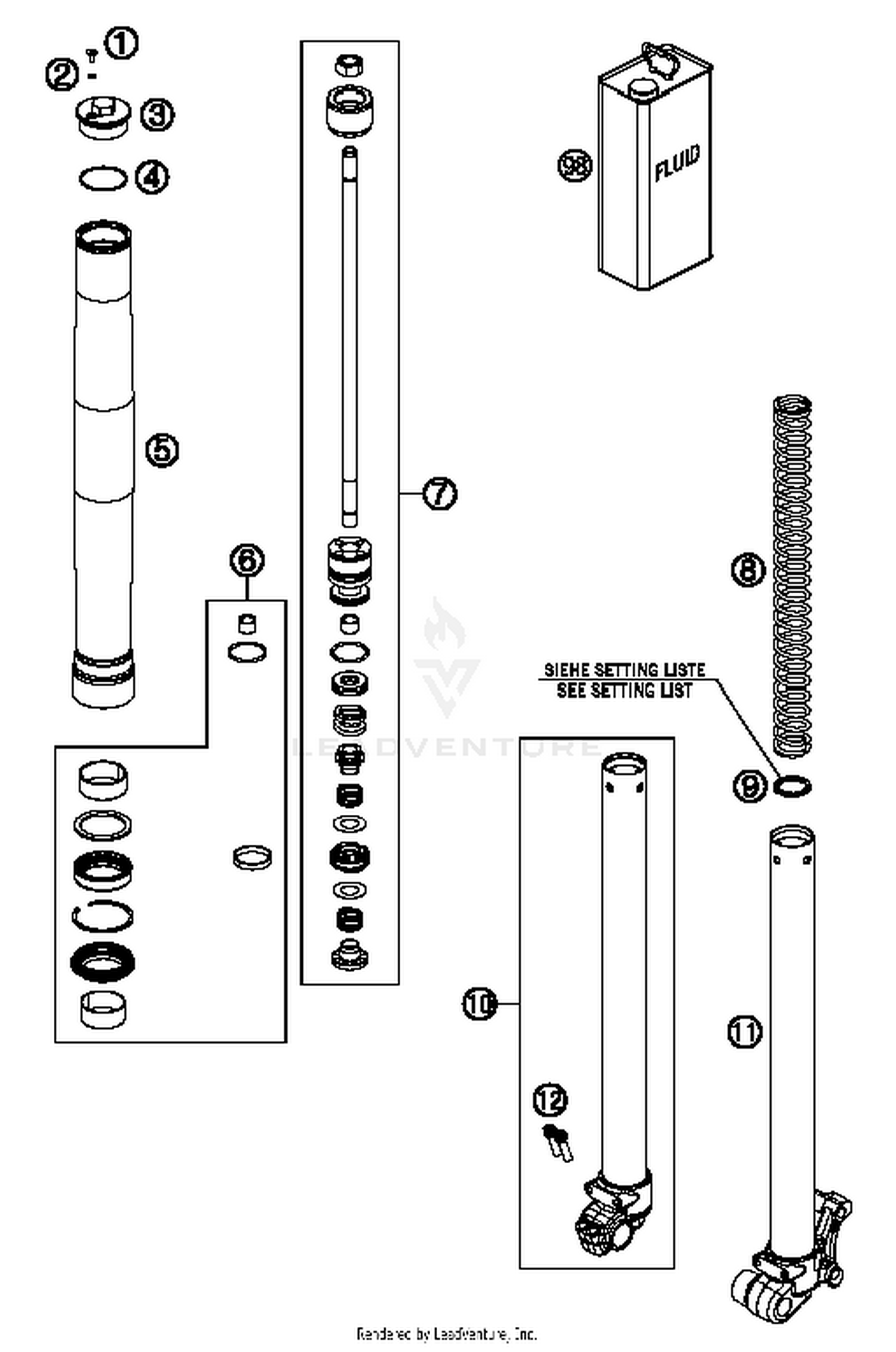 Front Fork, Disassembled