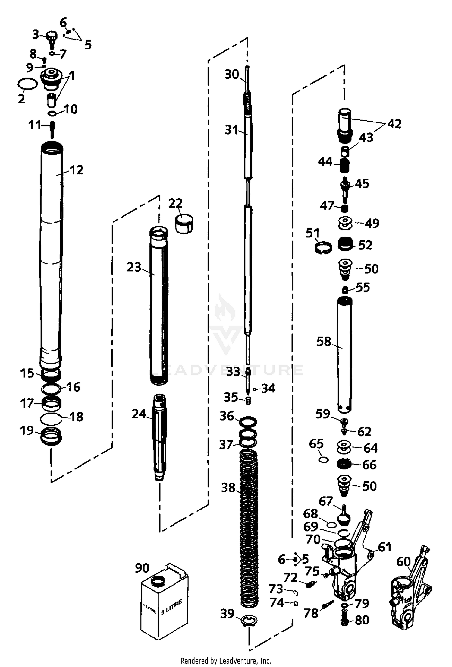 Fork Legs White Power