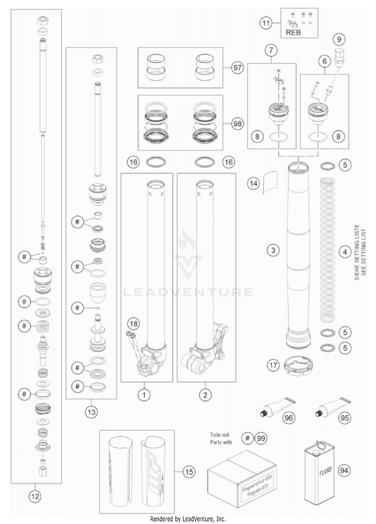 FRONT FORK DISASSEMBLED