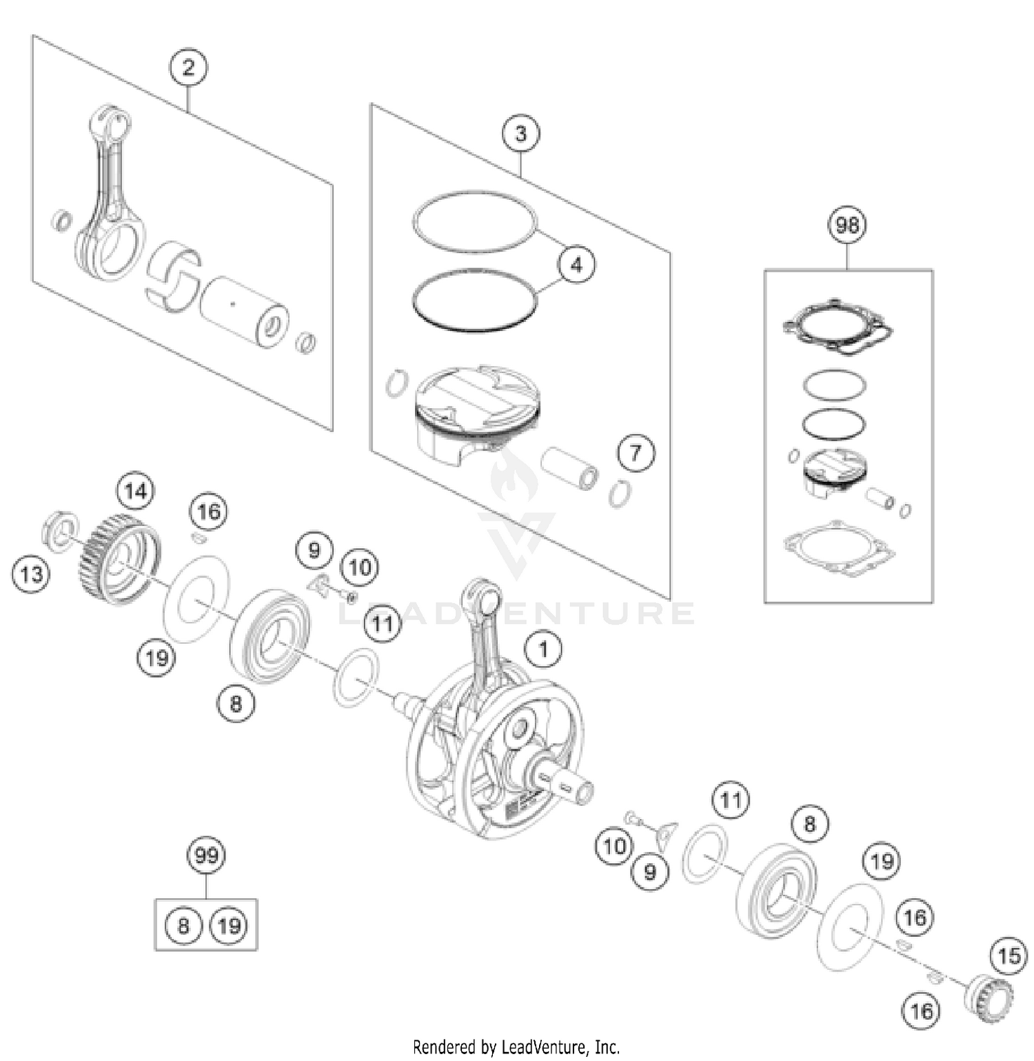 CRANKSHAFT, PISTON