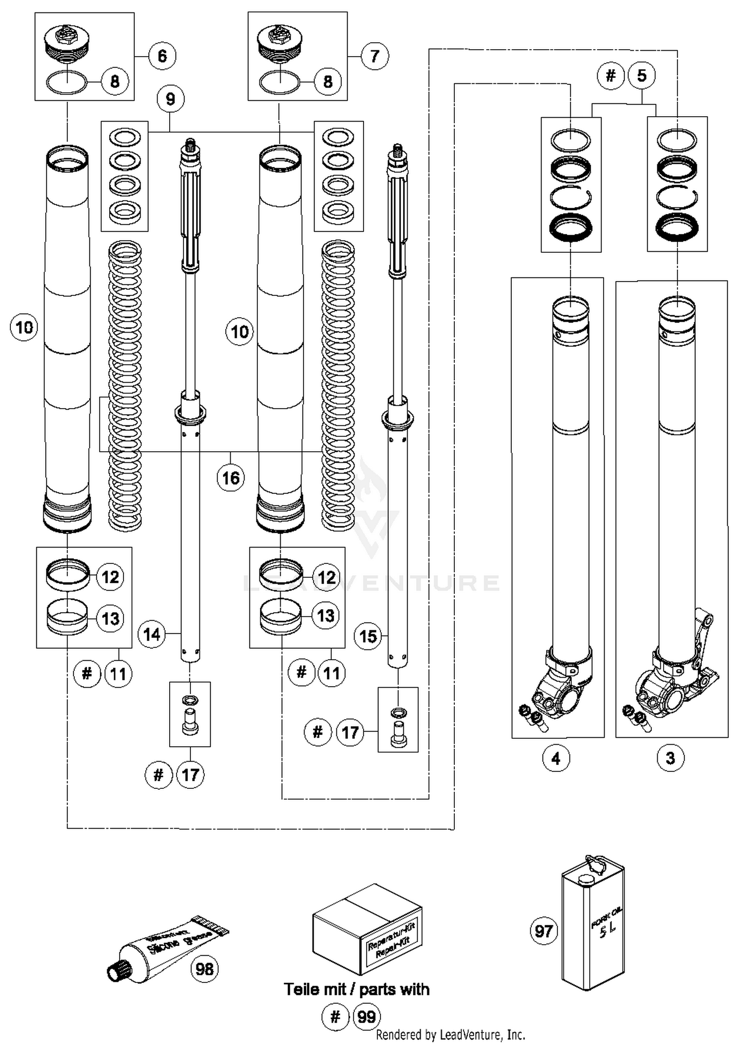 Front Fork Disassembled