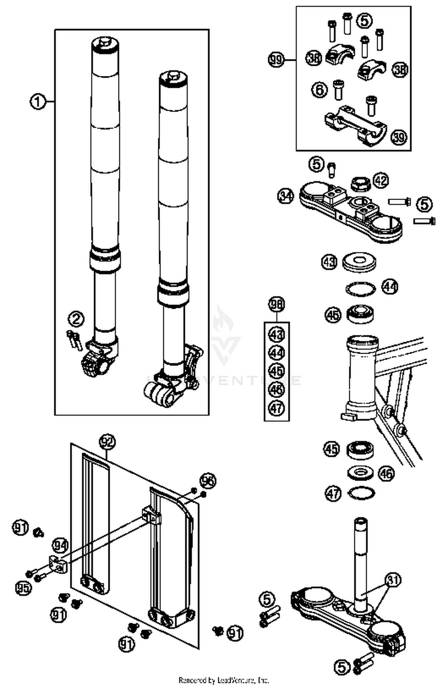 Front Fork, Triple Clamp