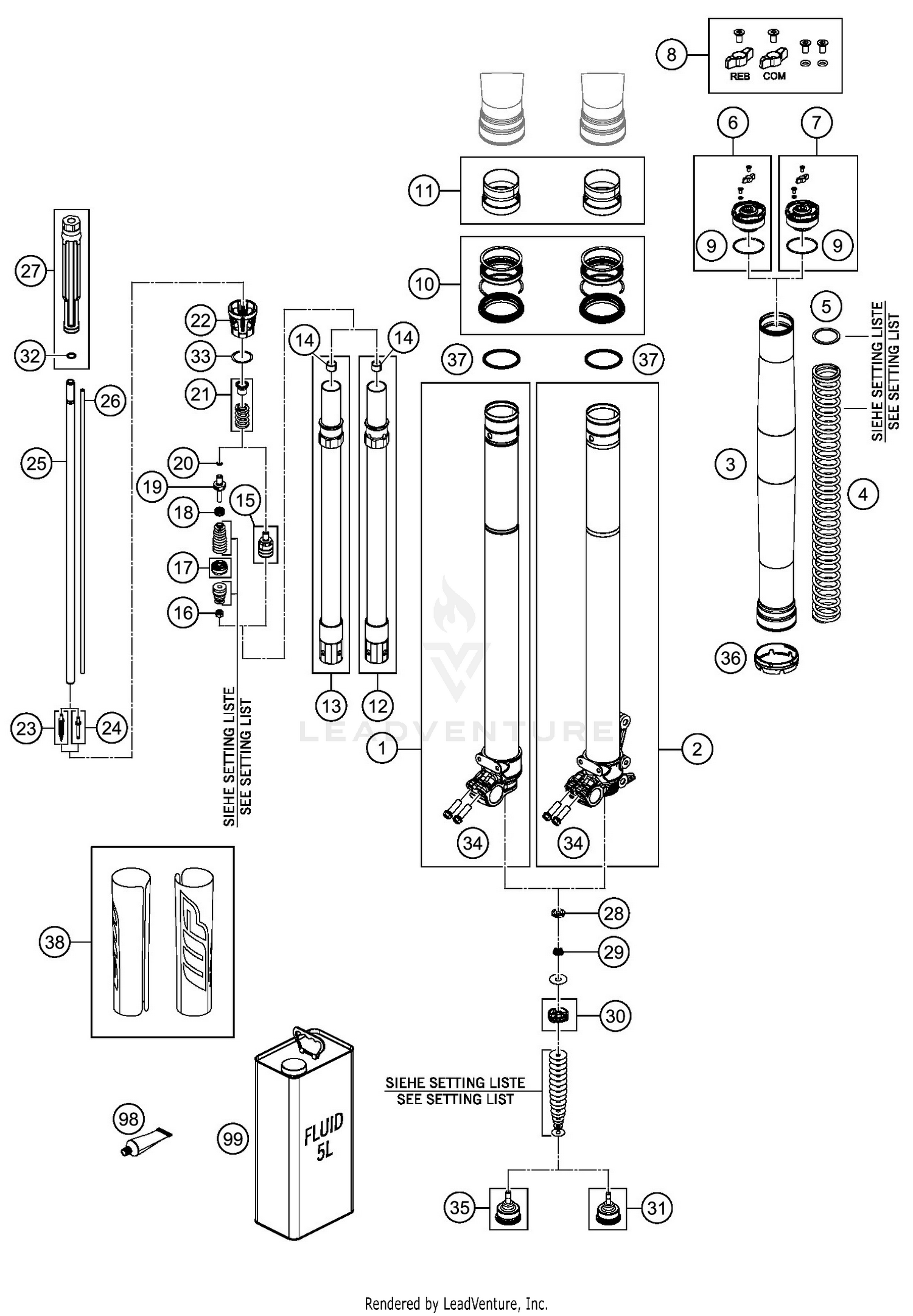 FRONT FORK DISASSEMBLED