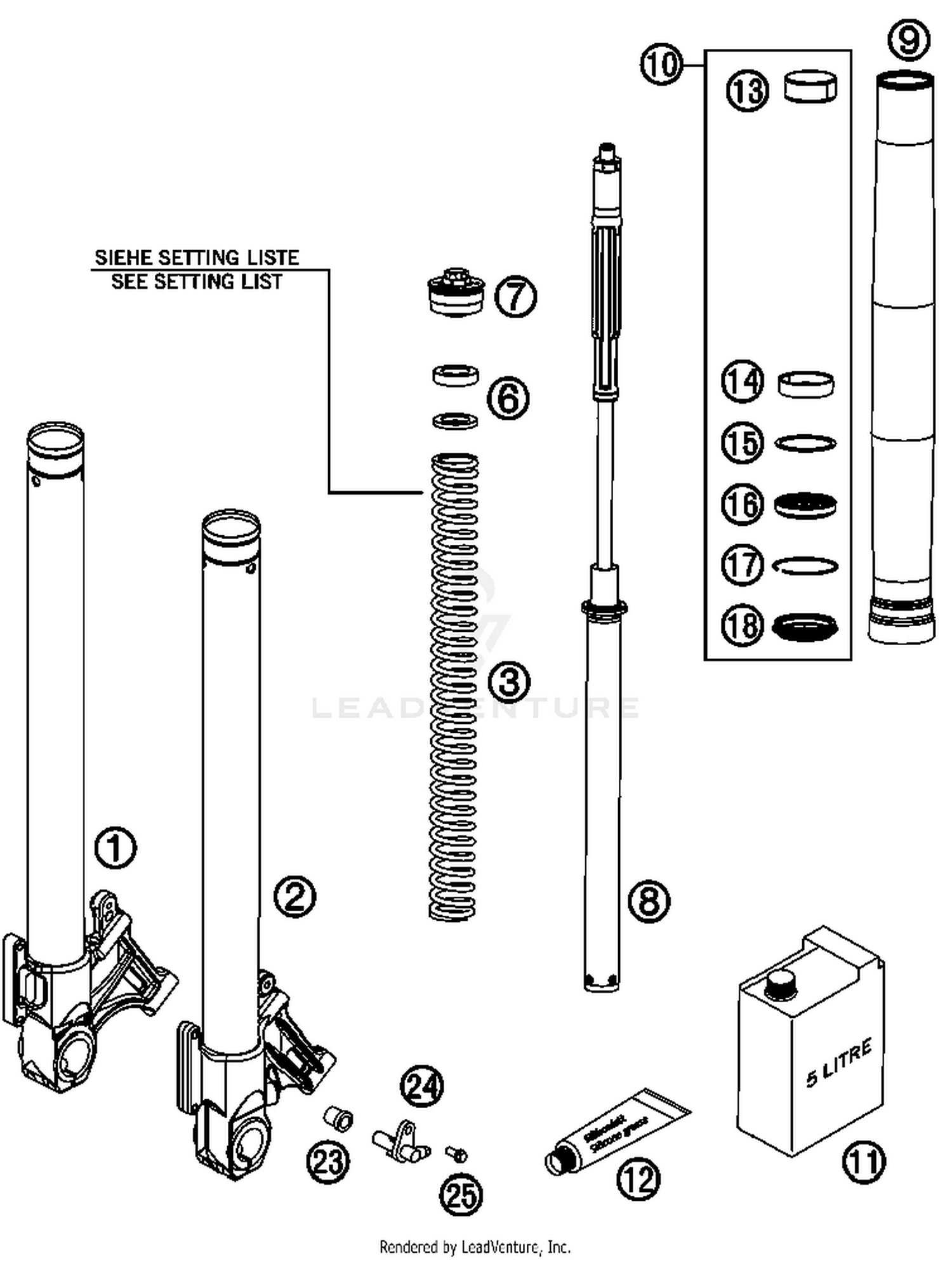 Front Fork, Disassembled