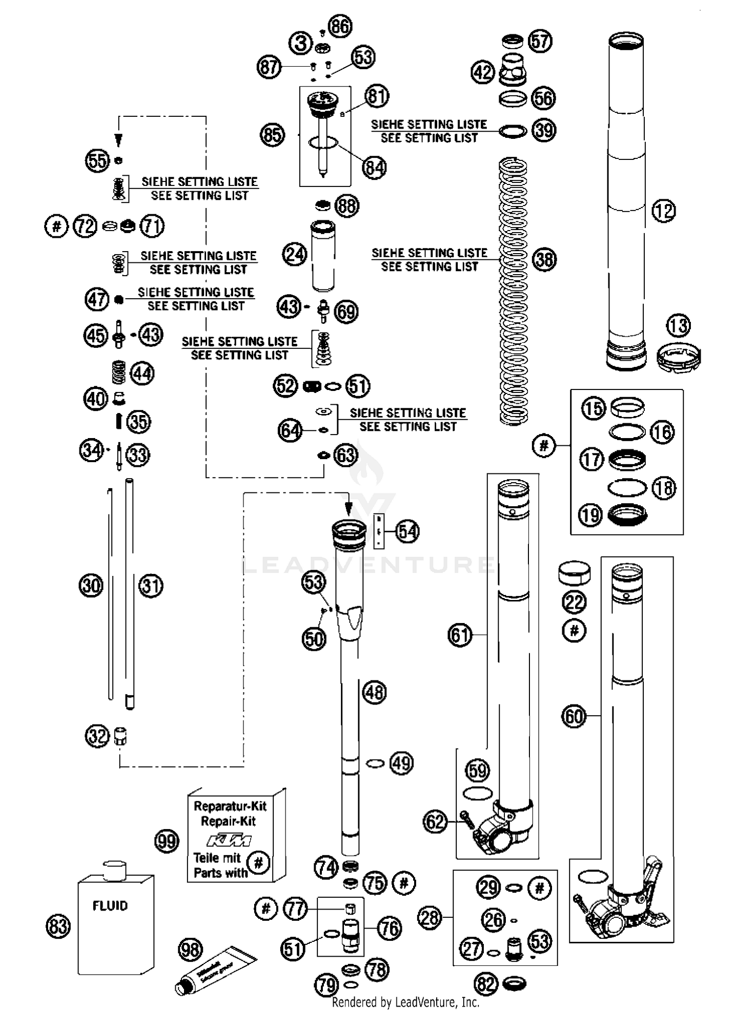 Front Fork, Disassembled