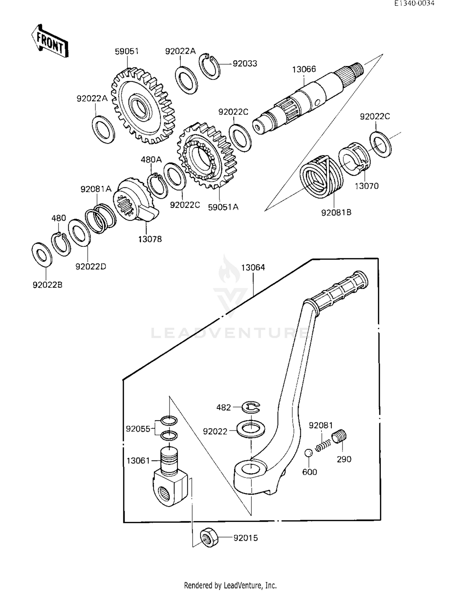 KICKSTARTER MECHANISM ('84 A1)
