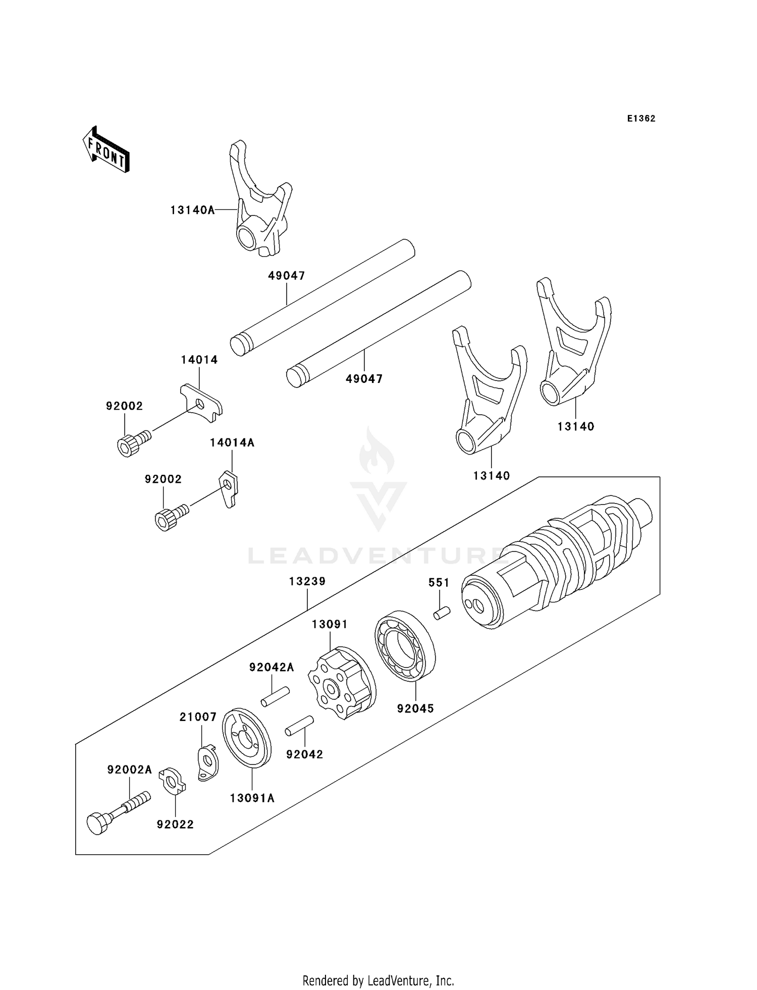 GEAR CHANGE DRUM/SHIFT FORK(S)