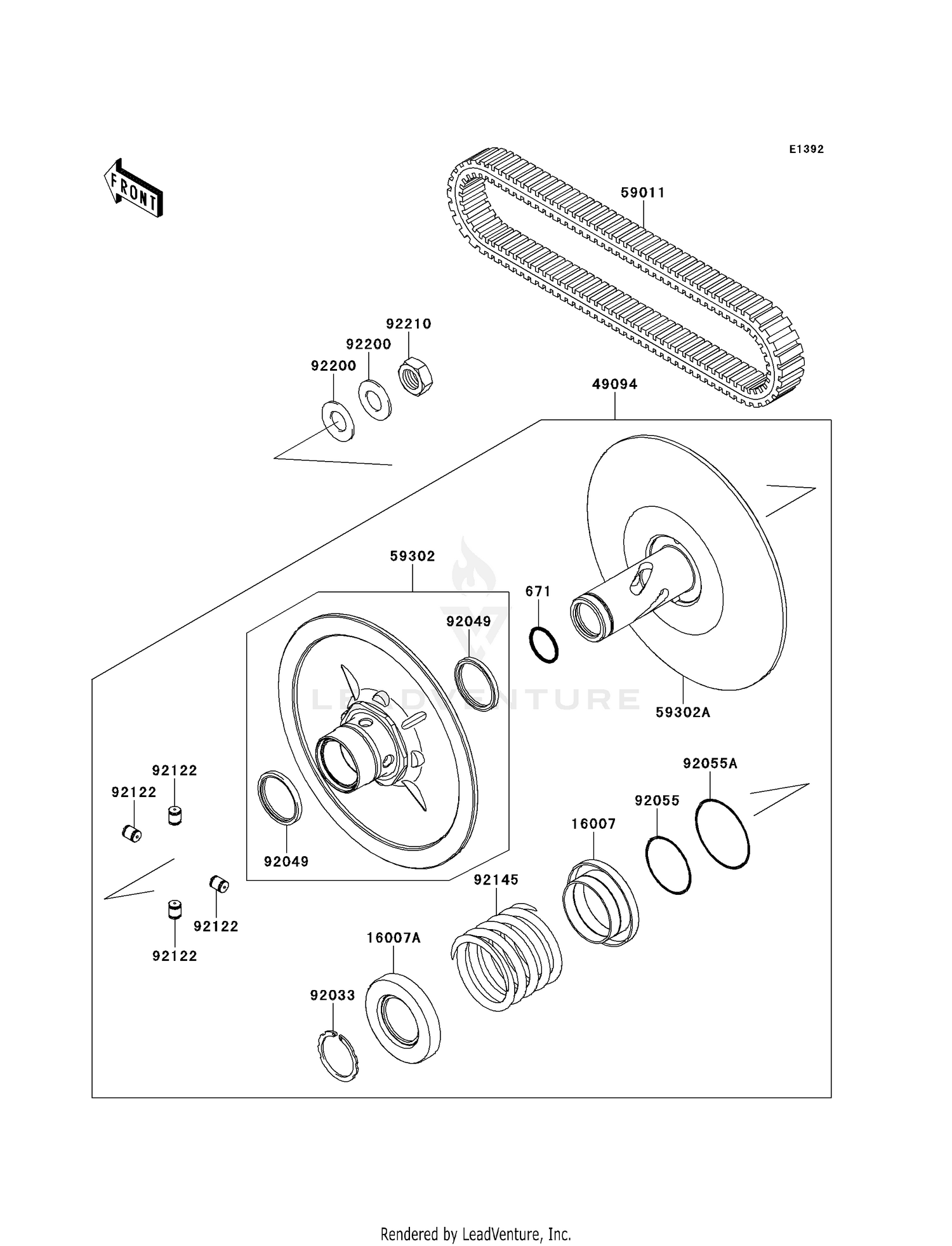DRIVEN CONVERTER/DRIVE BELT