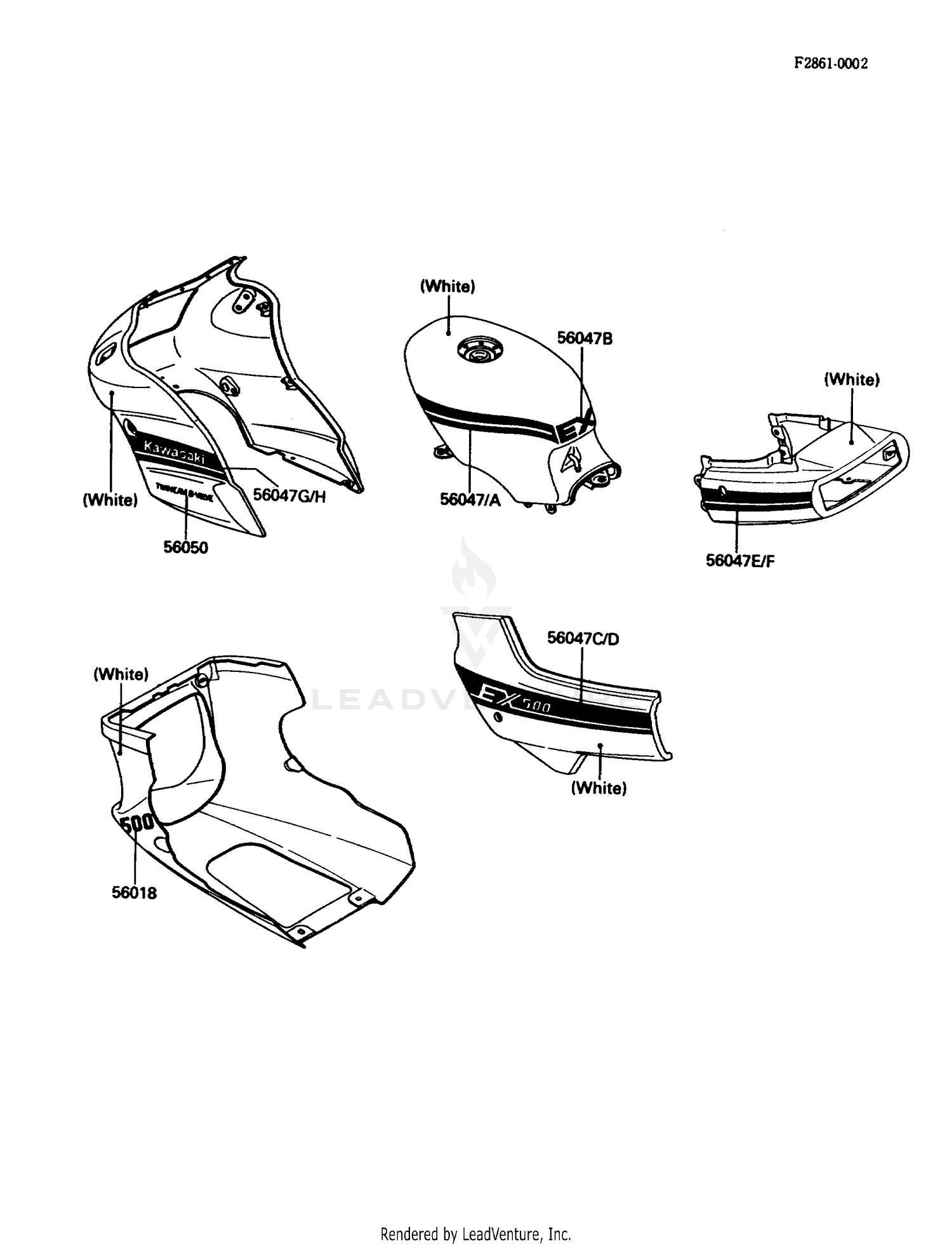 DECALS (WHITE)(EX500-A2)