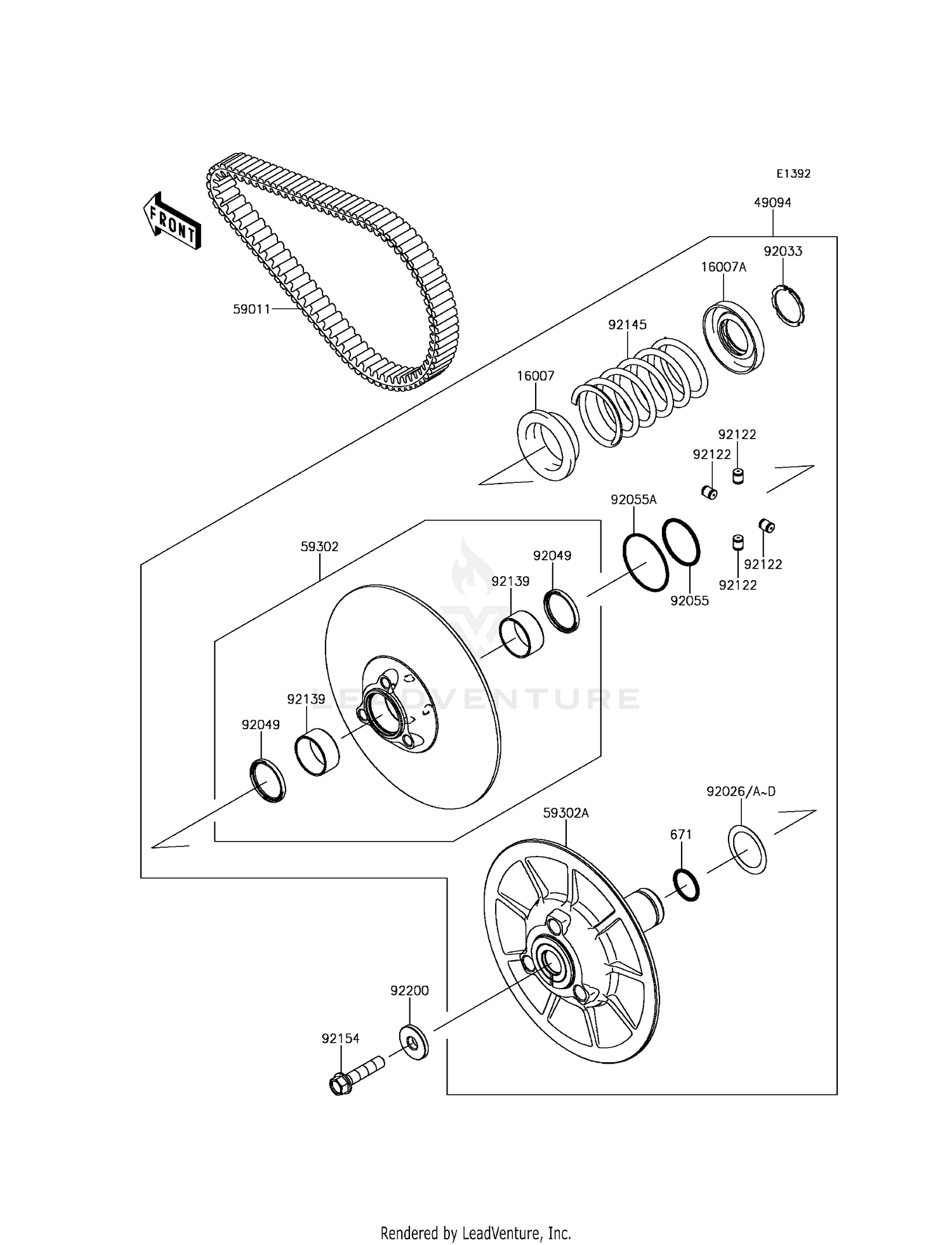 DRIVEN CONVERTER/DRIVE BELT