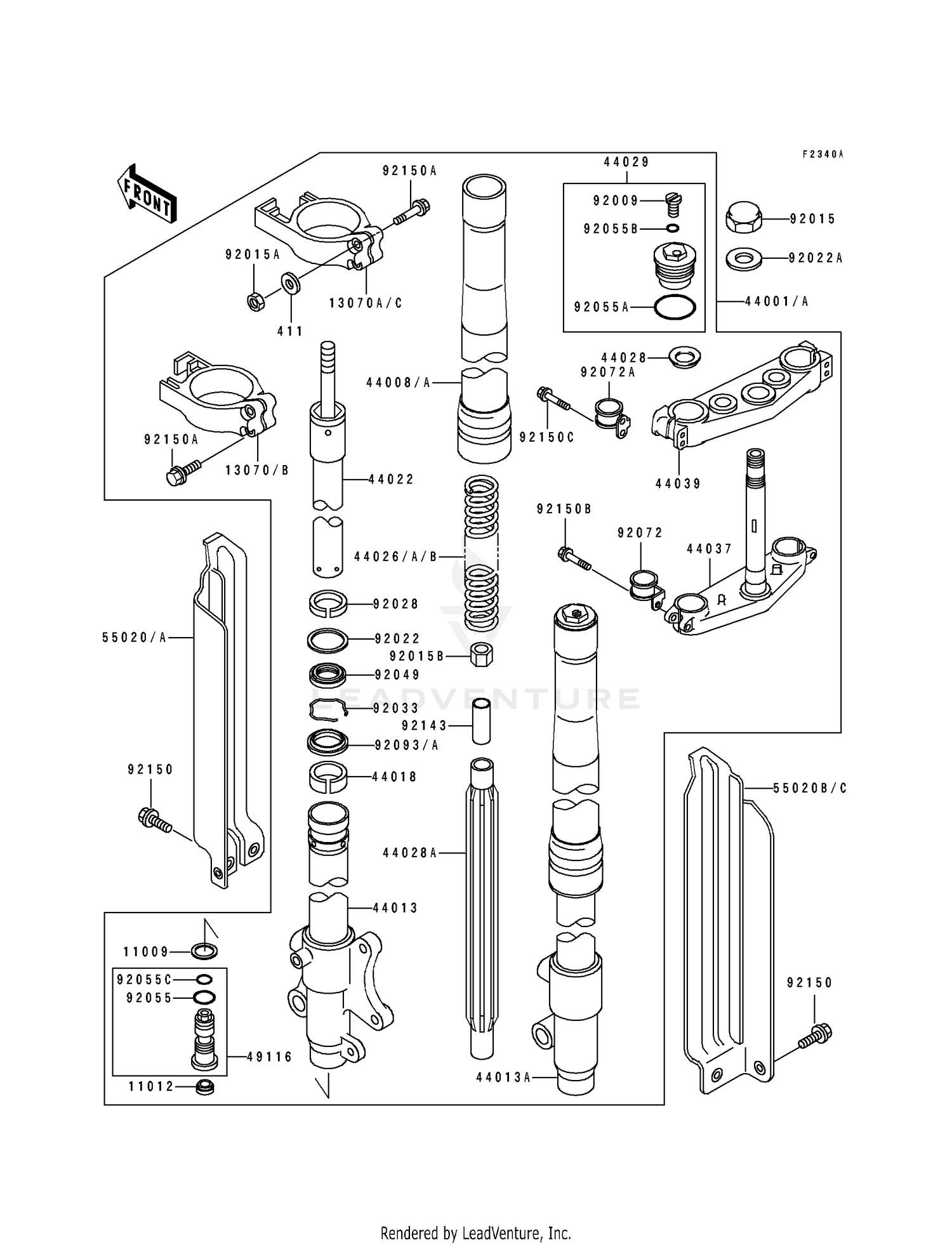 FRONT FORK@ (KDX250-D2/D3/D4)