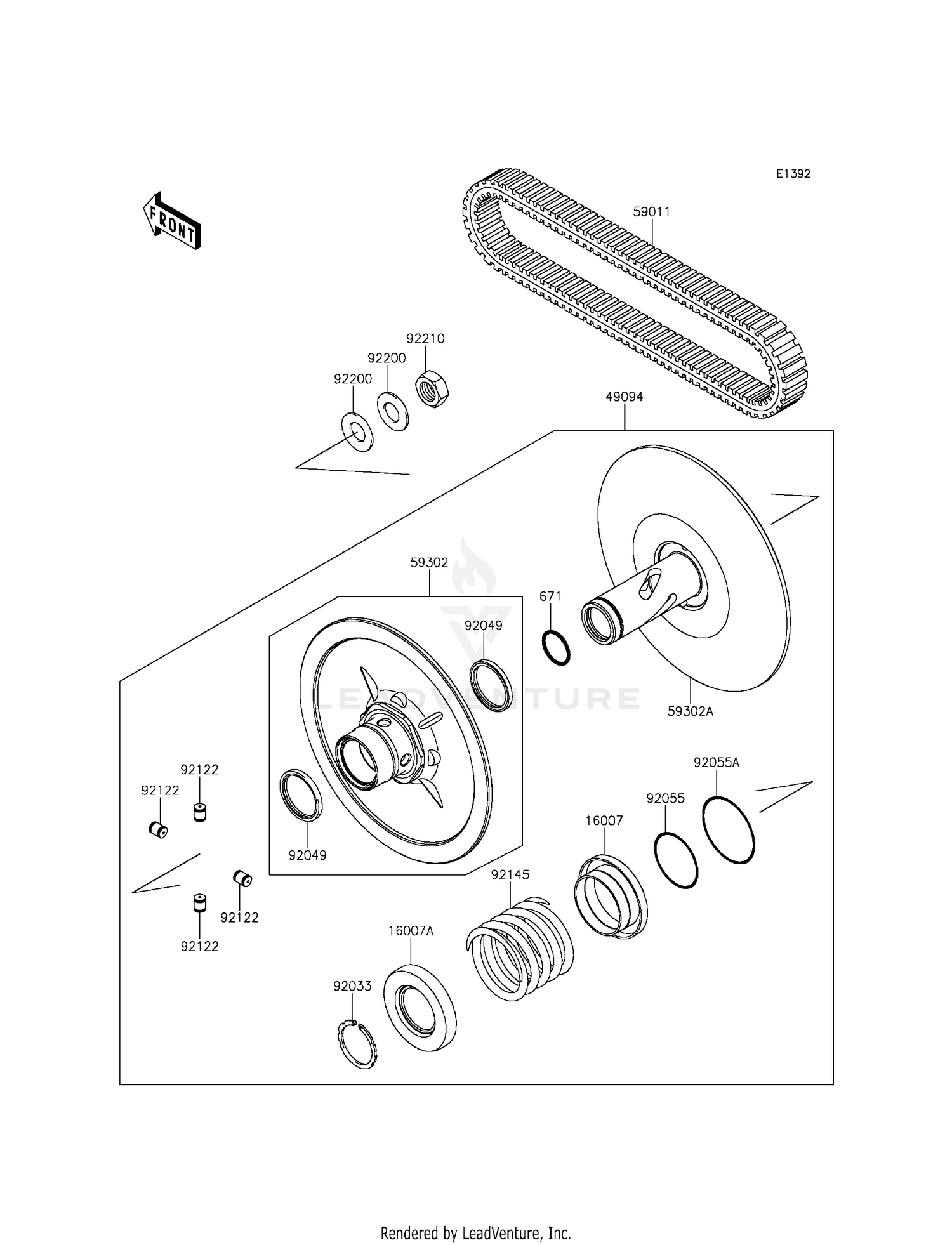 DRIVEN CONVERTER/DRIVE BELT