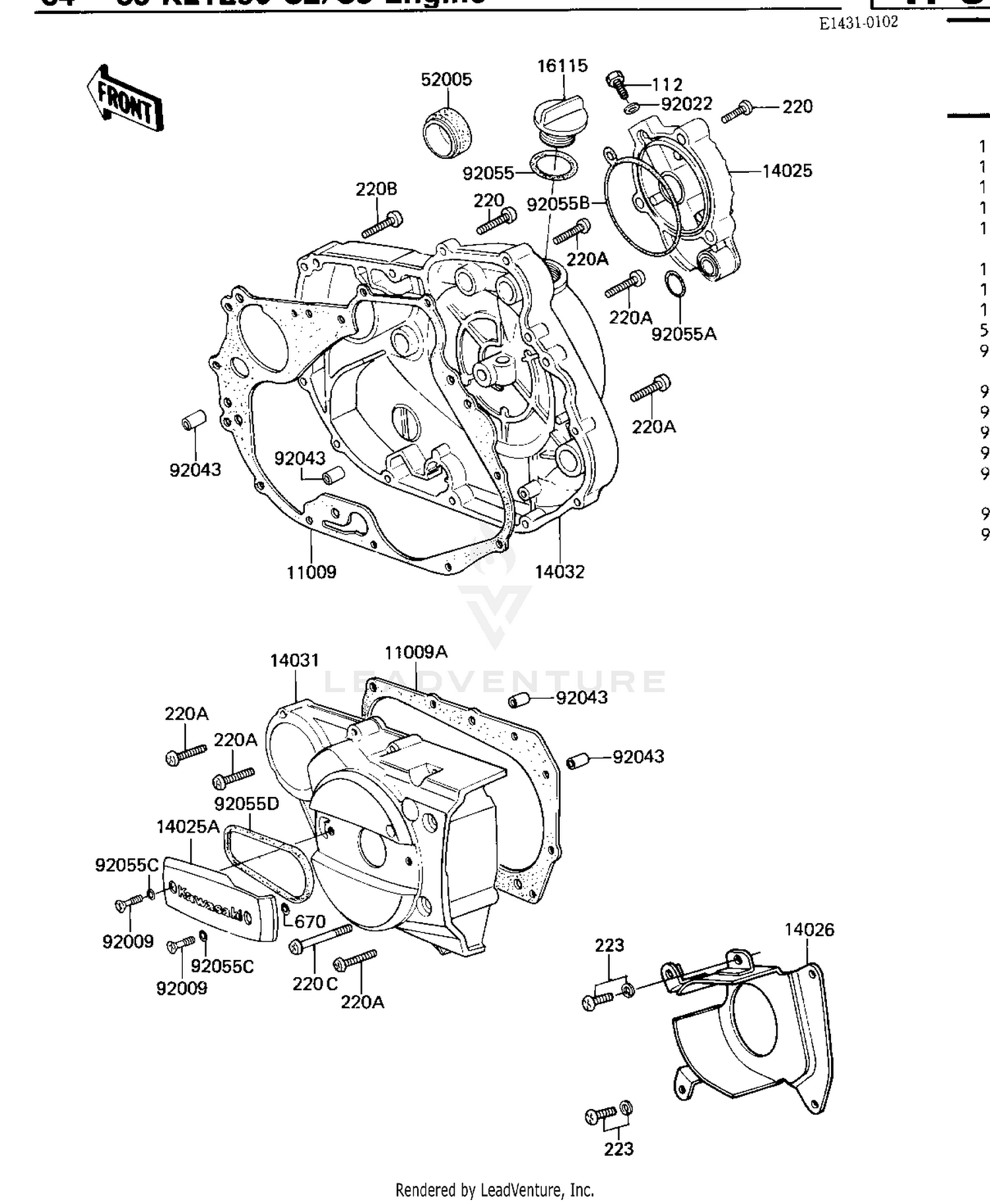ENGINE COVERS ('84-'85 C2/C3)