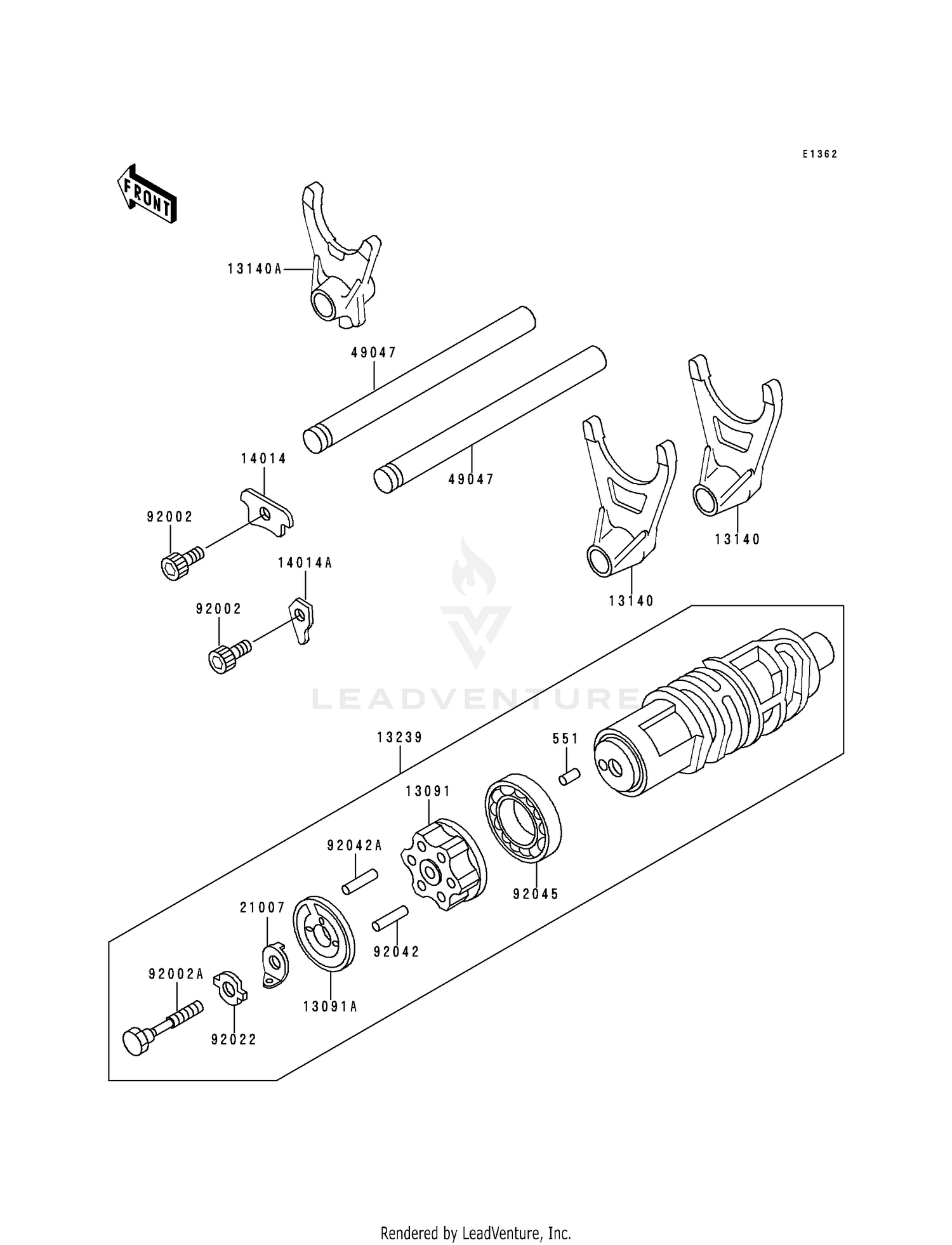 GEAR CHANGE DRUM/SHIFT FORK(S)