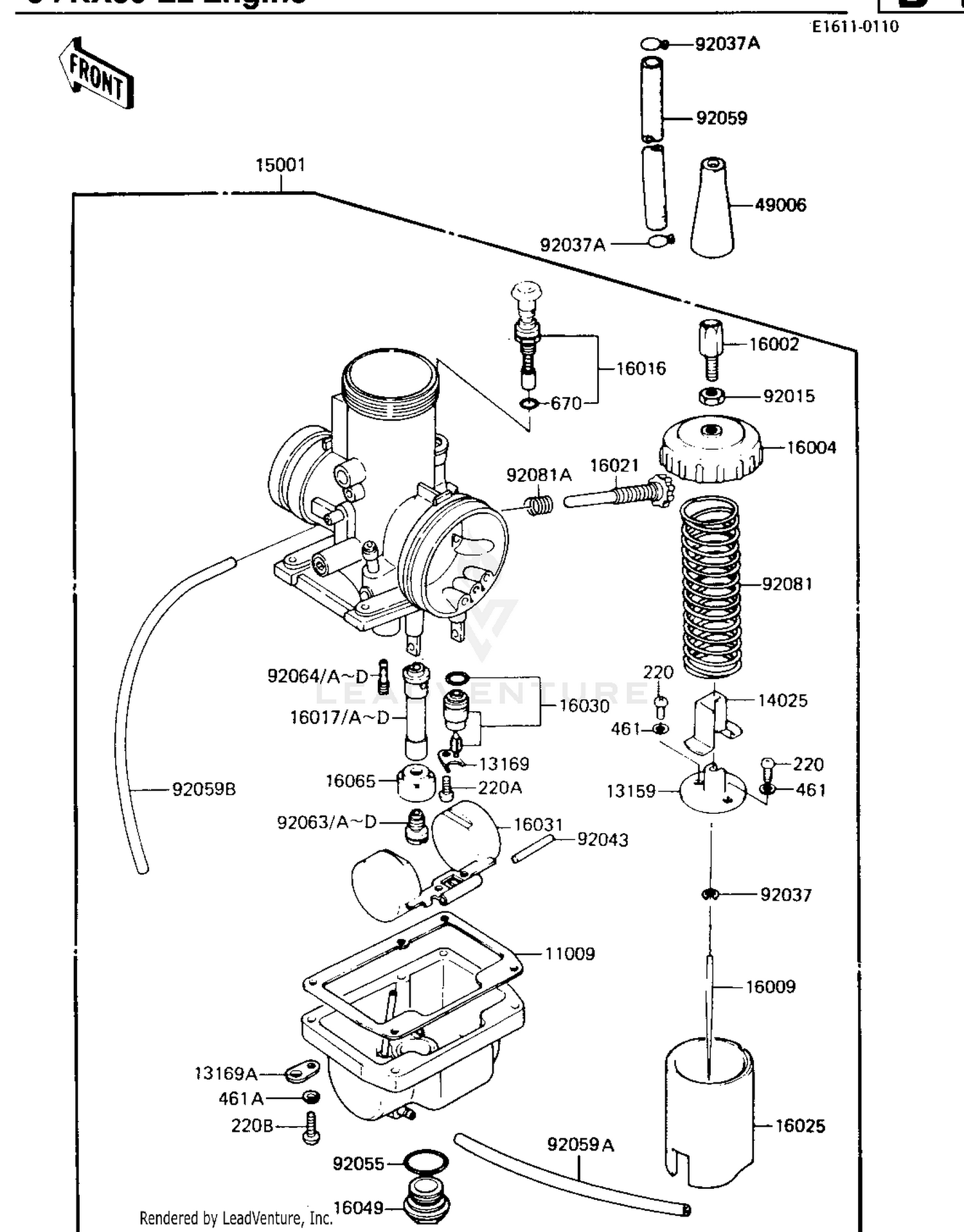 CARBURETOR  ('84 KX80-E2)