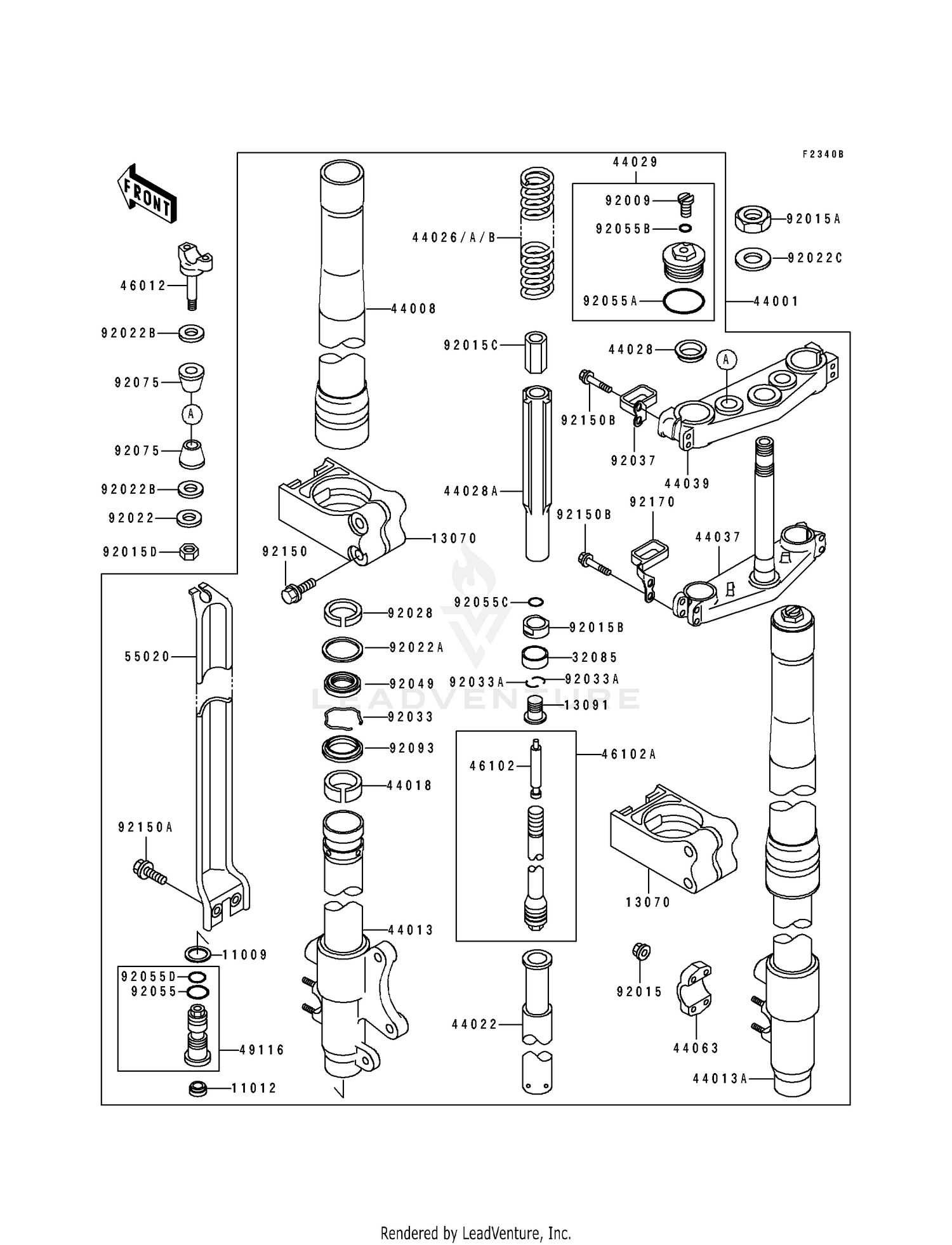 FRONT FORK (KX500-E3)