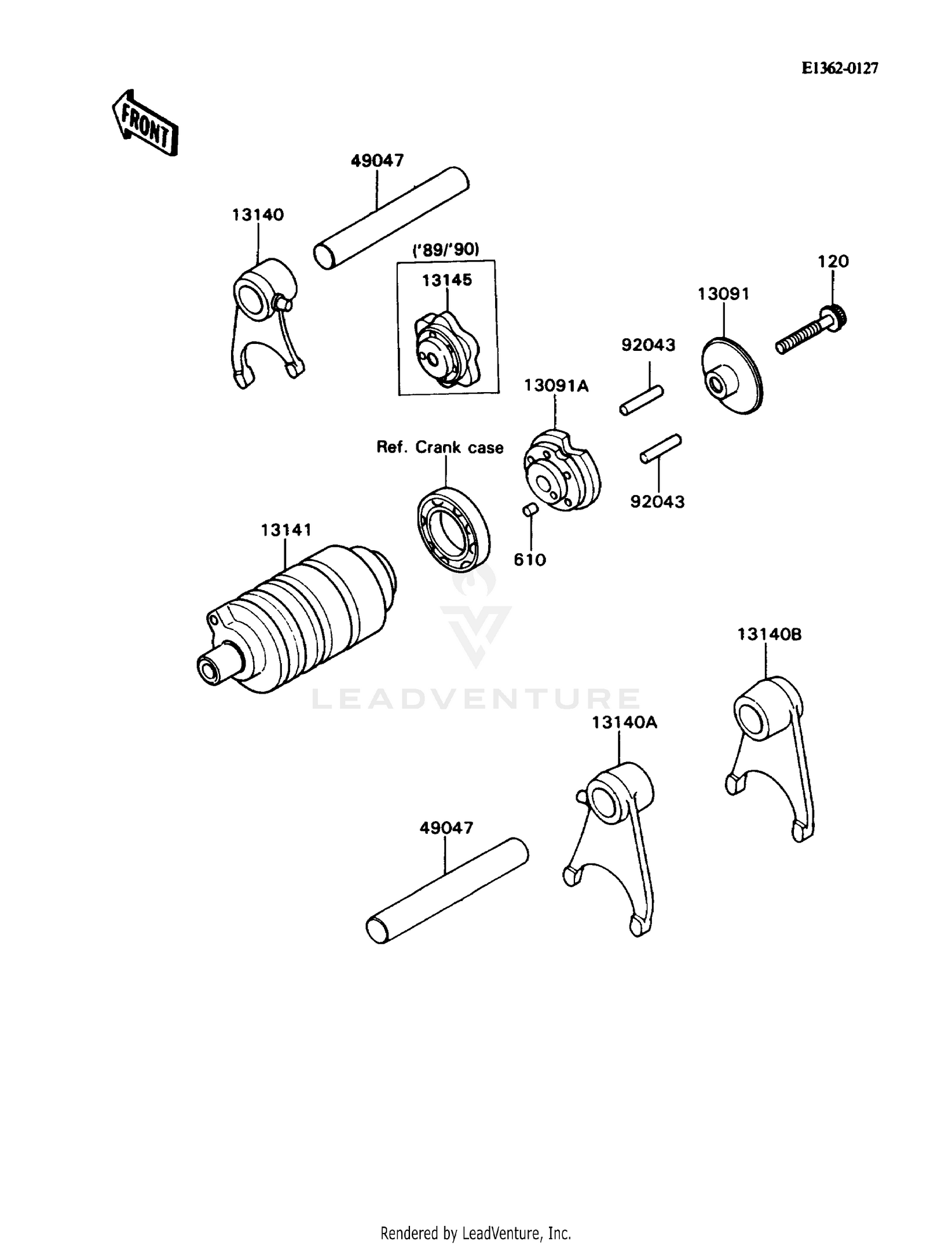 GEAR CHANGE DRUM/SHIFT FORK(S) (37745-)