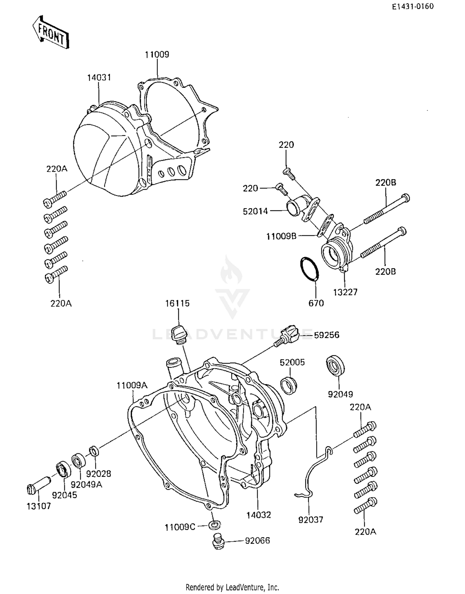ENGINE COVERS/WATER PUMP ('85 KX80-E3)