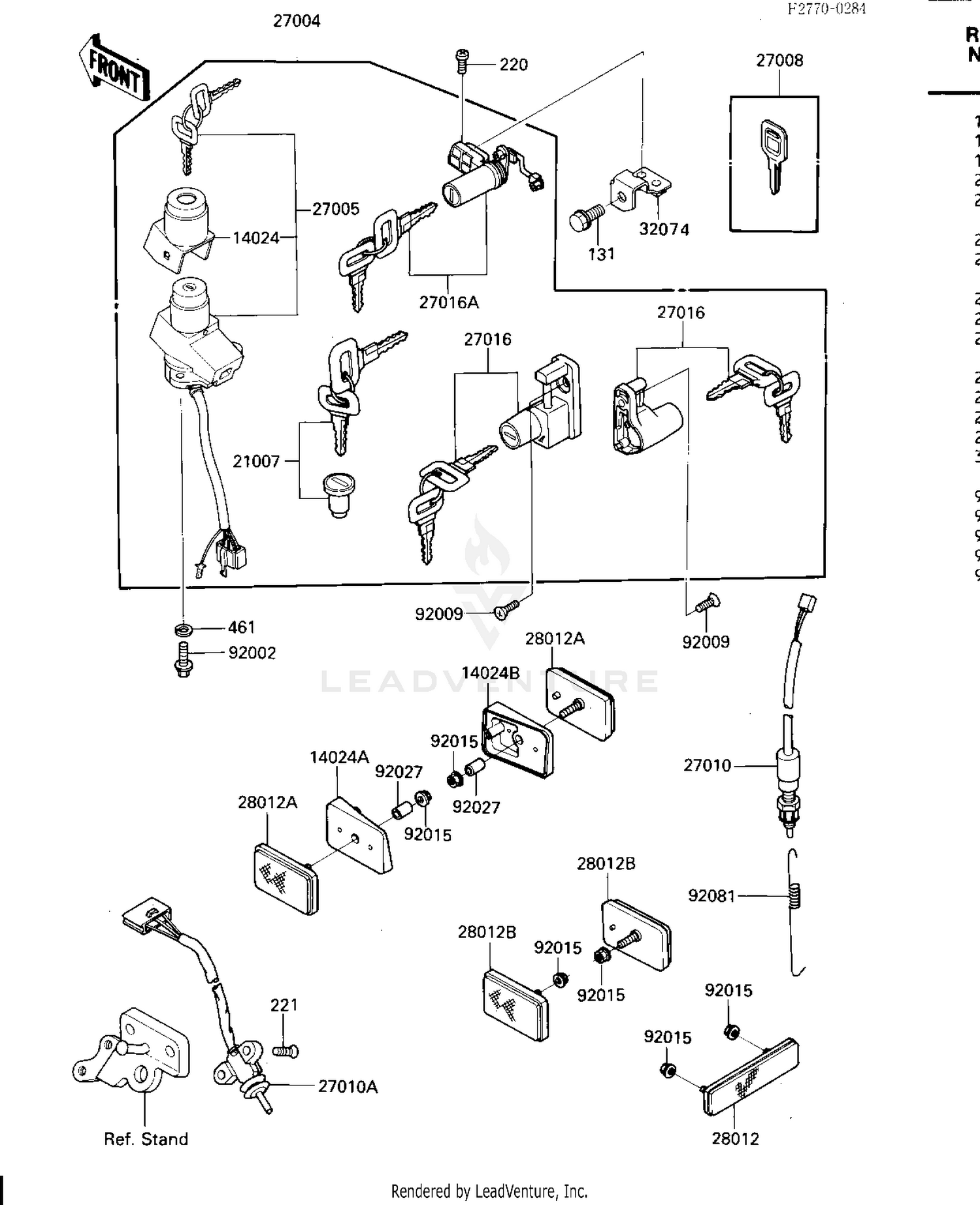 IGNITION SWITCH/LOCKS/REFLECTORS