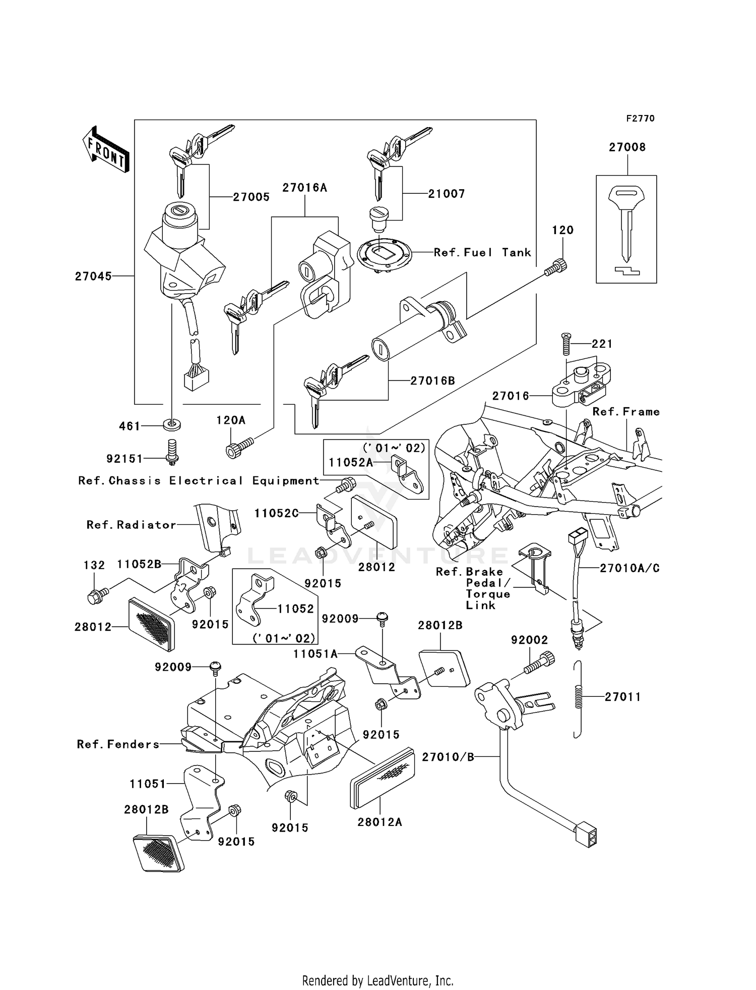 IGNITION SWITCH/LOCKS/REFLECTORS