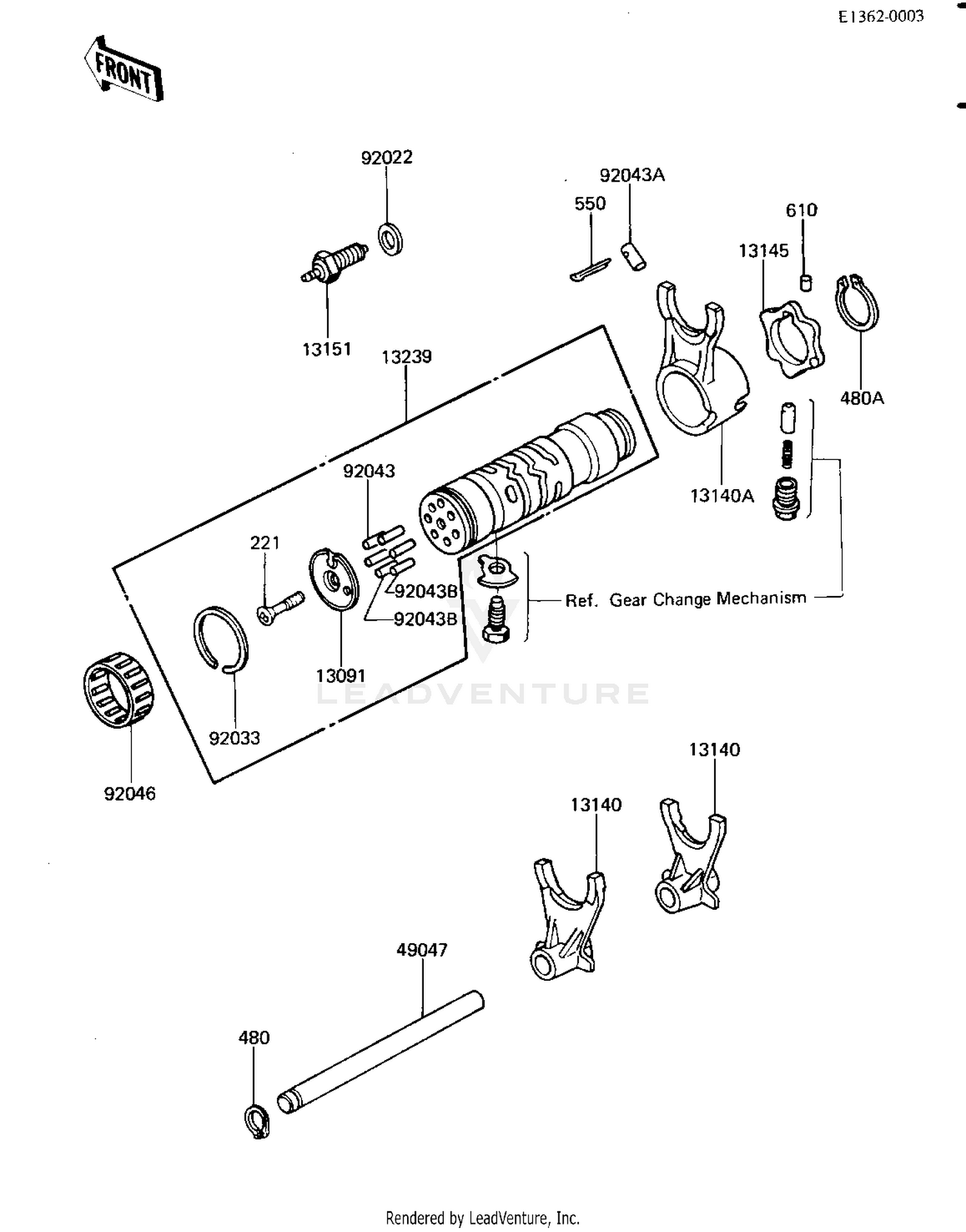 GEAR CHANGE DRUM & FORKS