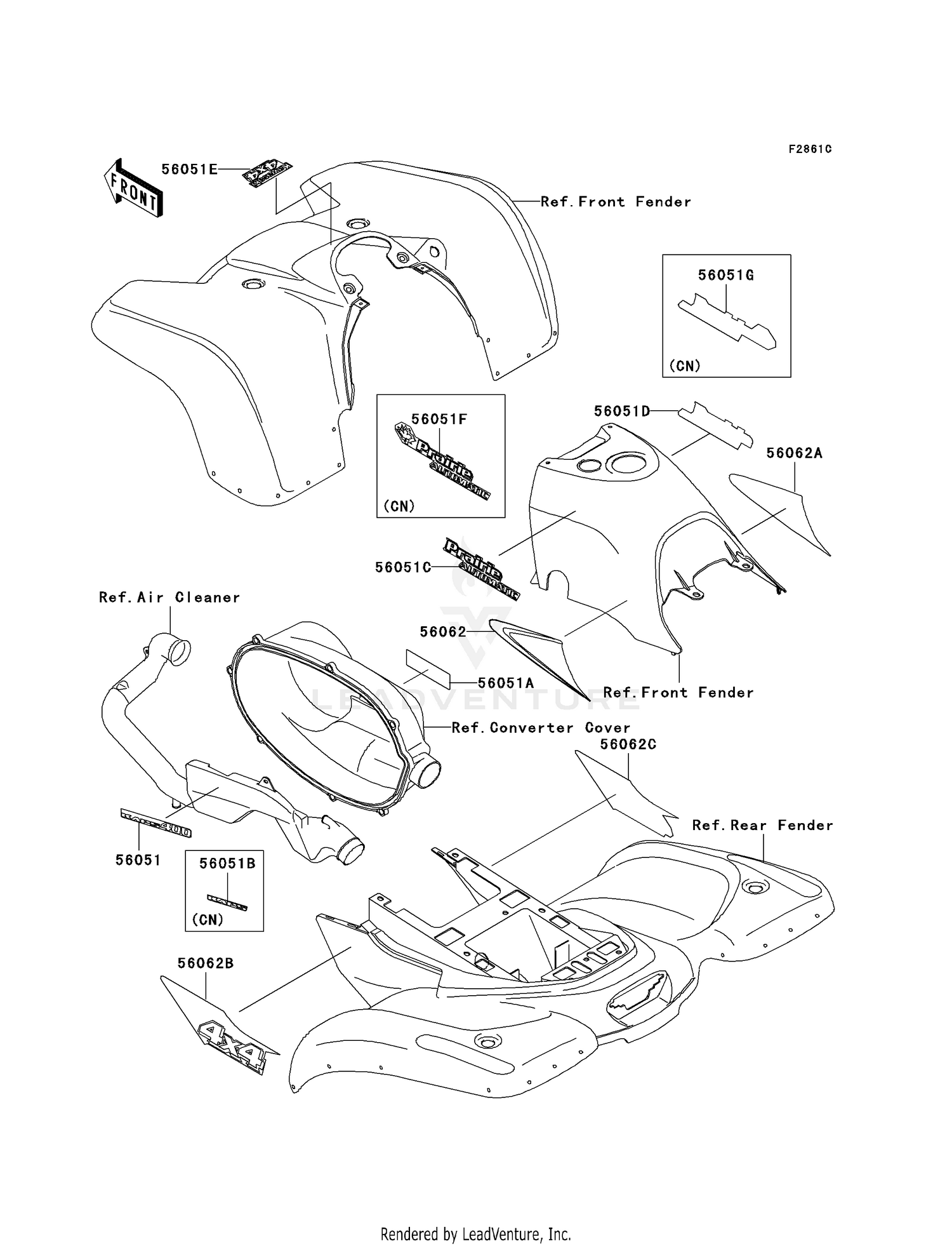 DECALS (RED)(KVF400-A2)