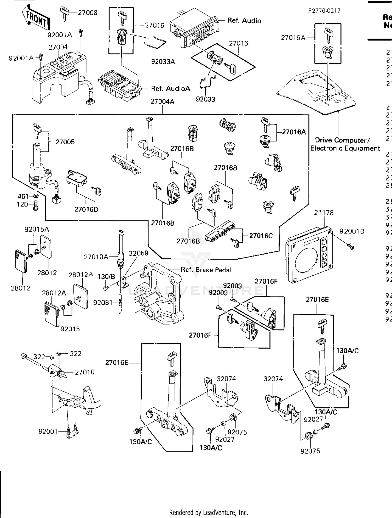 IGNITION SWITCH/LOCKS/REFLECTORS