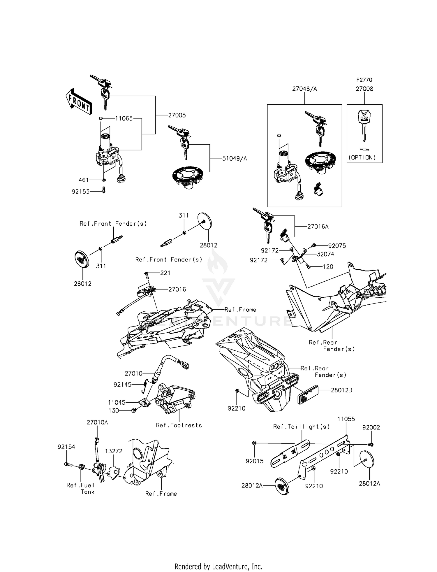 IGNITION SWITCH/LOCKS/REFLECTORS