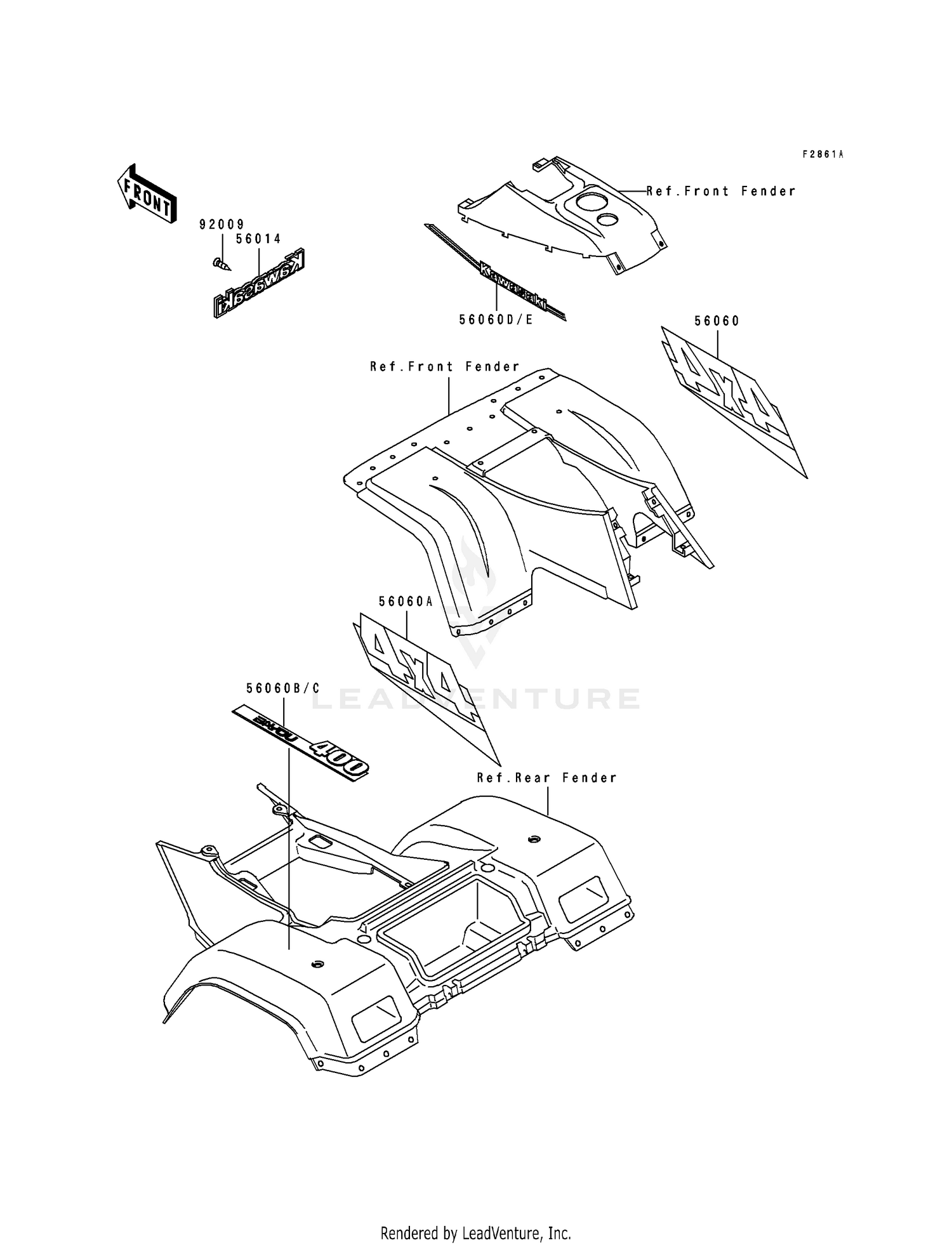 DECALS (GRAY)(KLF400-B1)