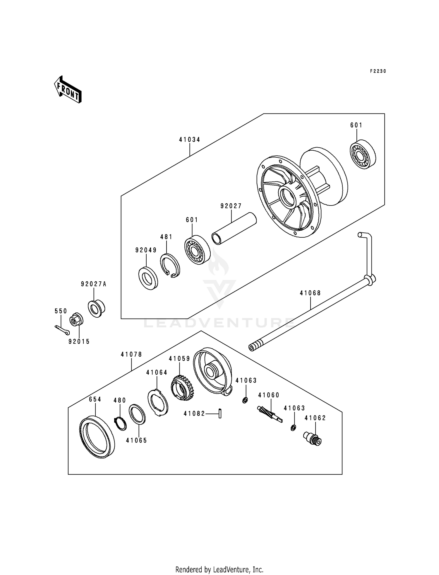 FRONT HUB (KDX200-E4)