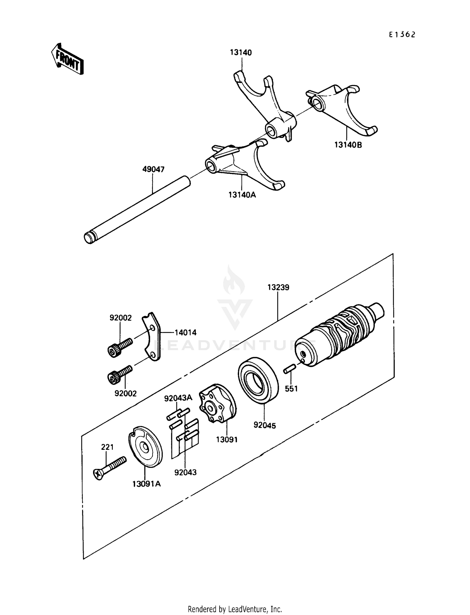 CHANGE DRUM/SHIFT FORK