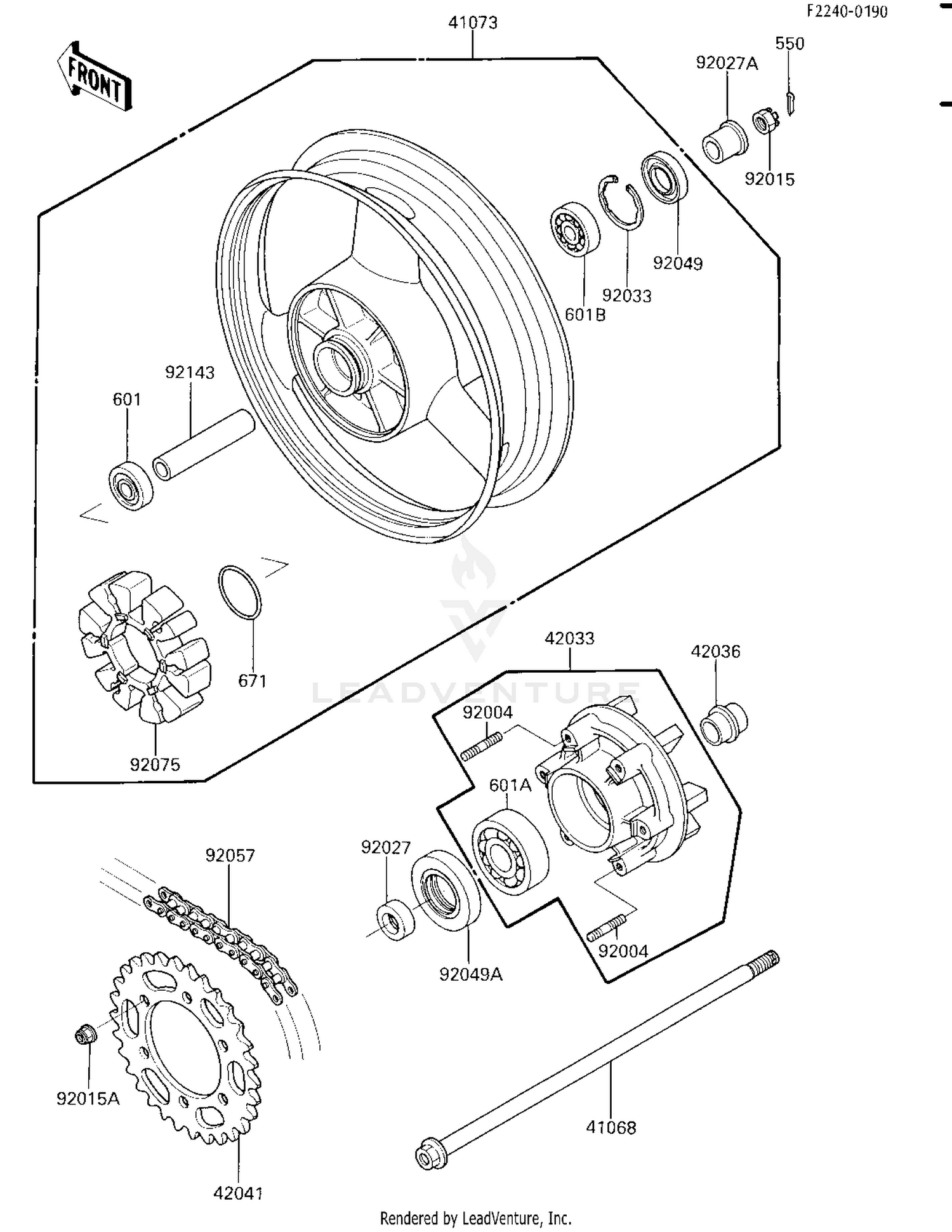 REAR WHEEL/HUB/CHAIN