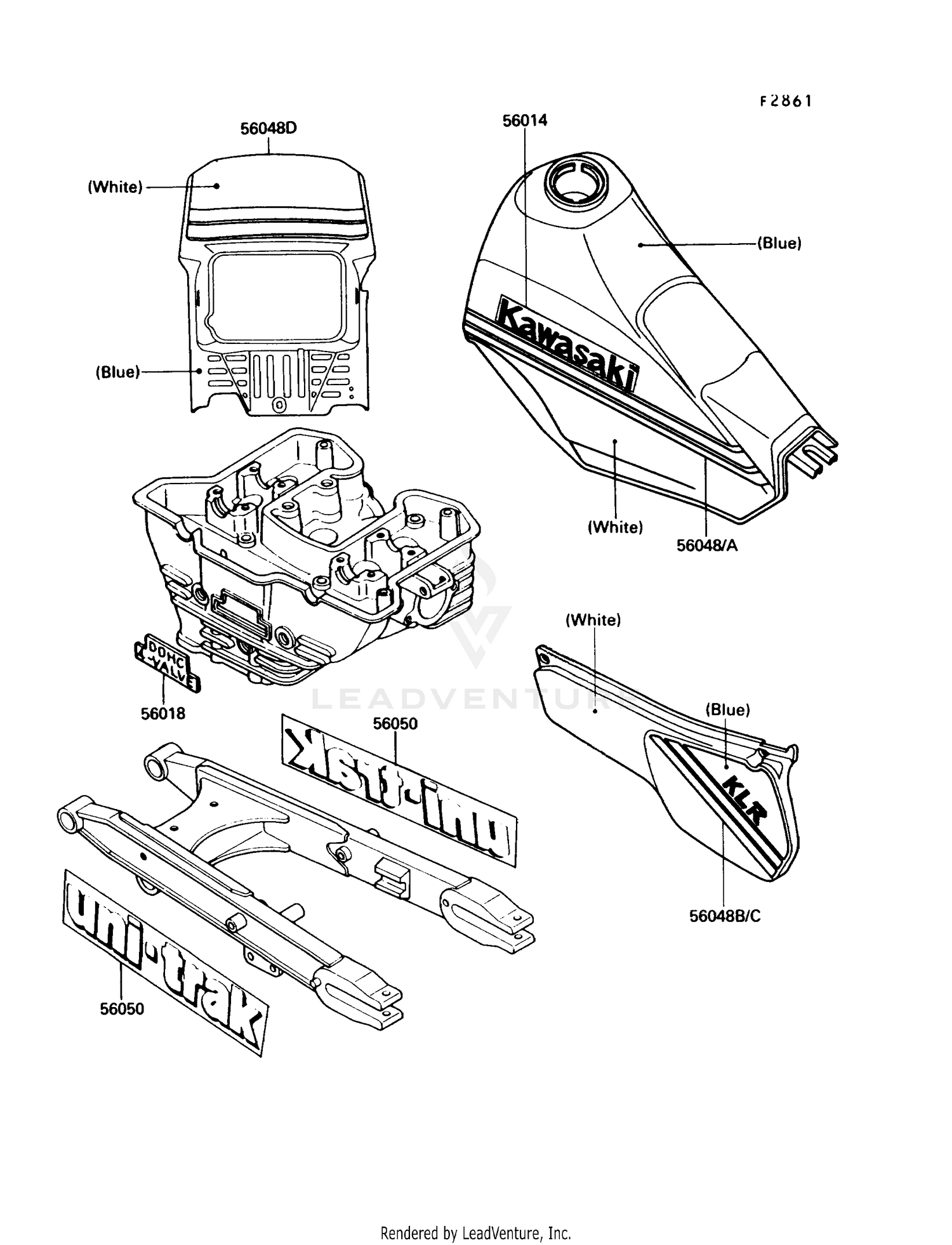 DECAL (BLUE/WHITE)(KL250-D7)