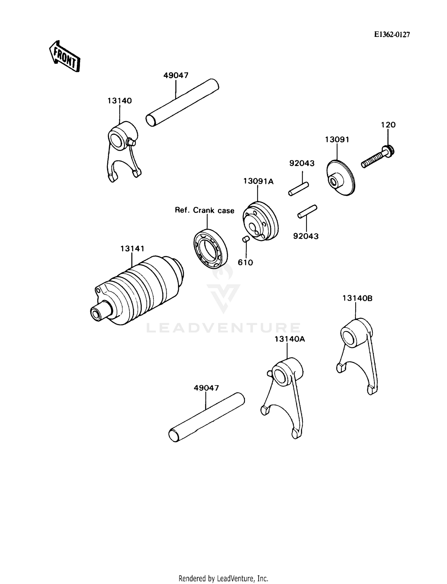 GEAR CHANGE DRUM/SHIFT FORK(S) (-37744)