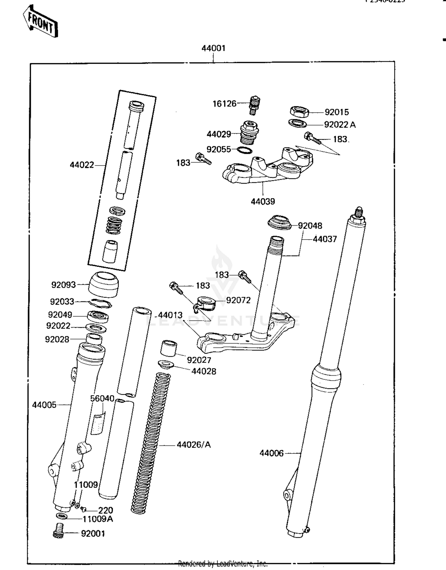 FRONT FORK ('84 KX80-E2)