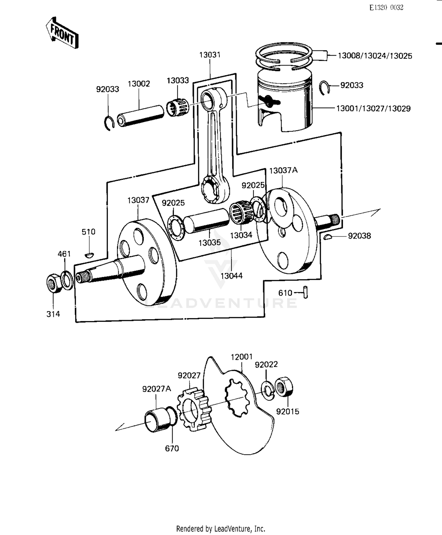 CRANKSHAFT/PISTON/ROTARY VALVE