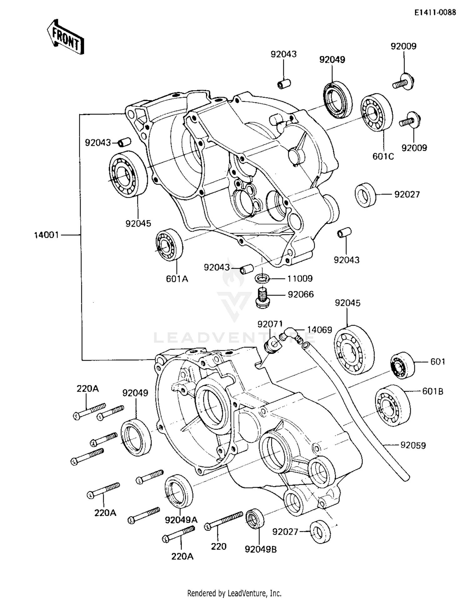 CRANKCASE ('84 KX80-E2)