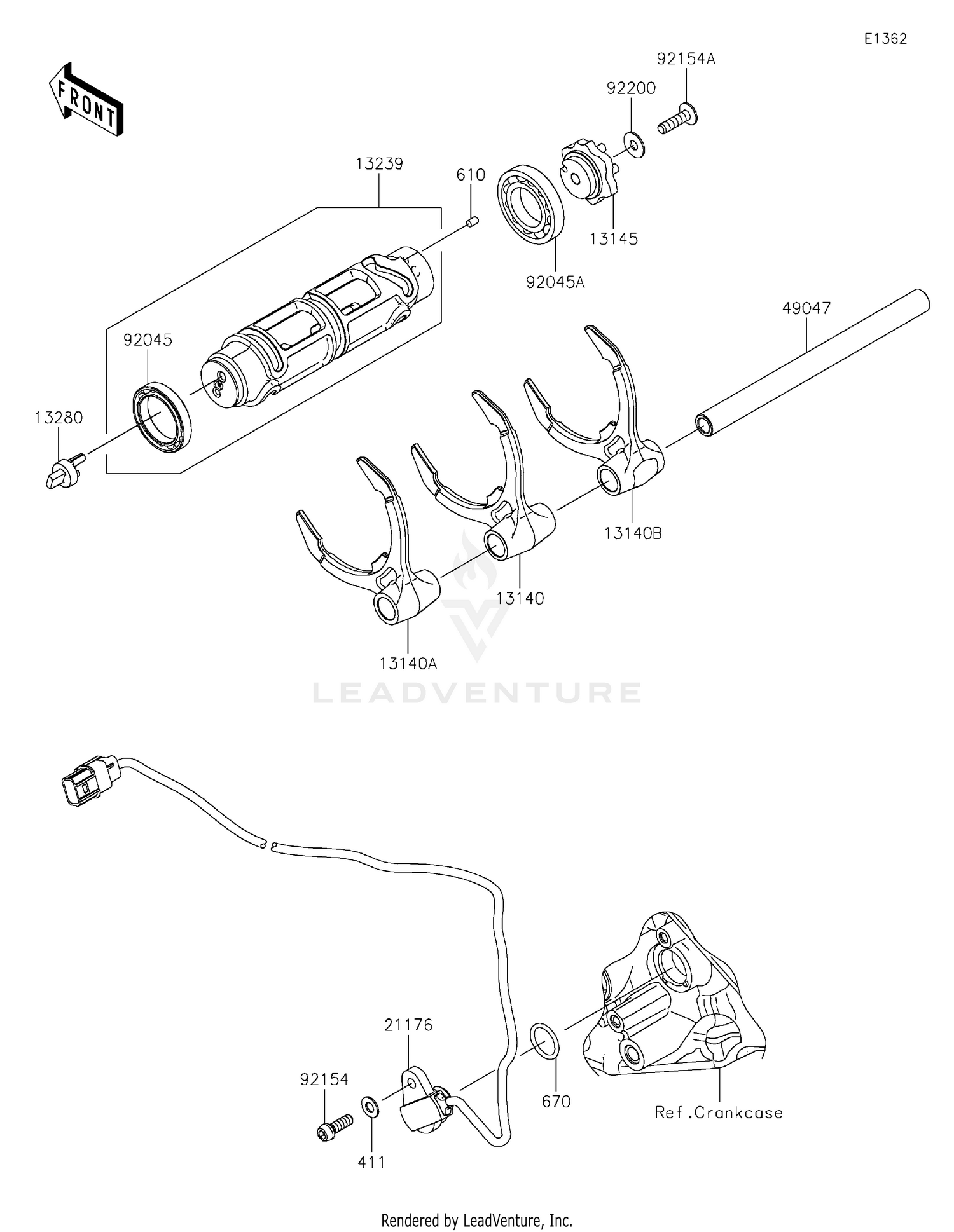 Gear Change Drum/Shift Fork(s)