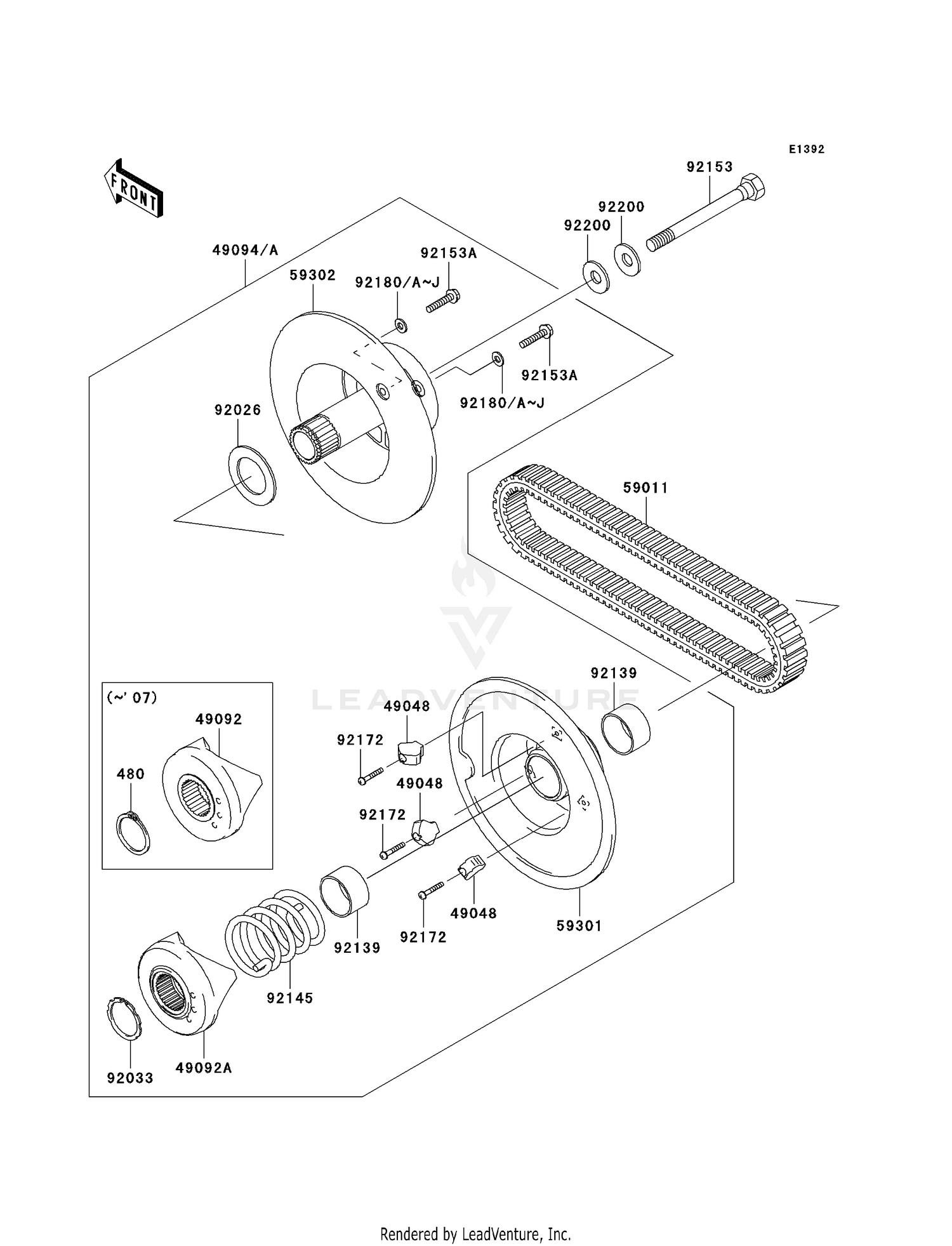 DRIVEN CONVERTER/DRIVE BELT