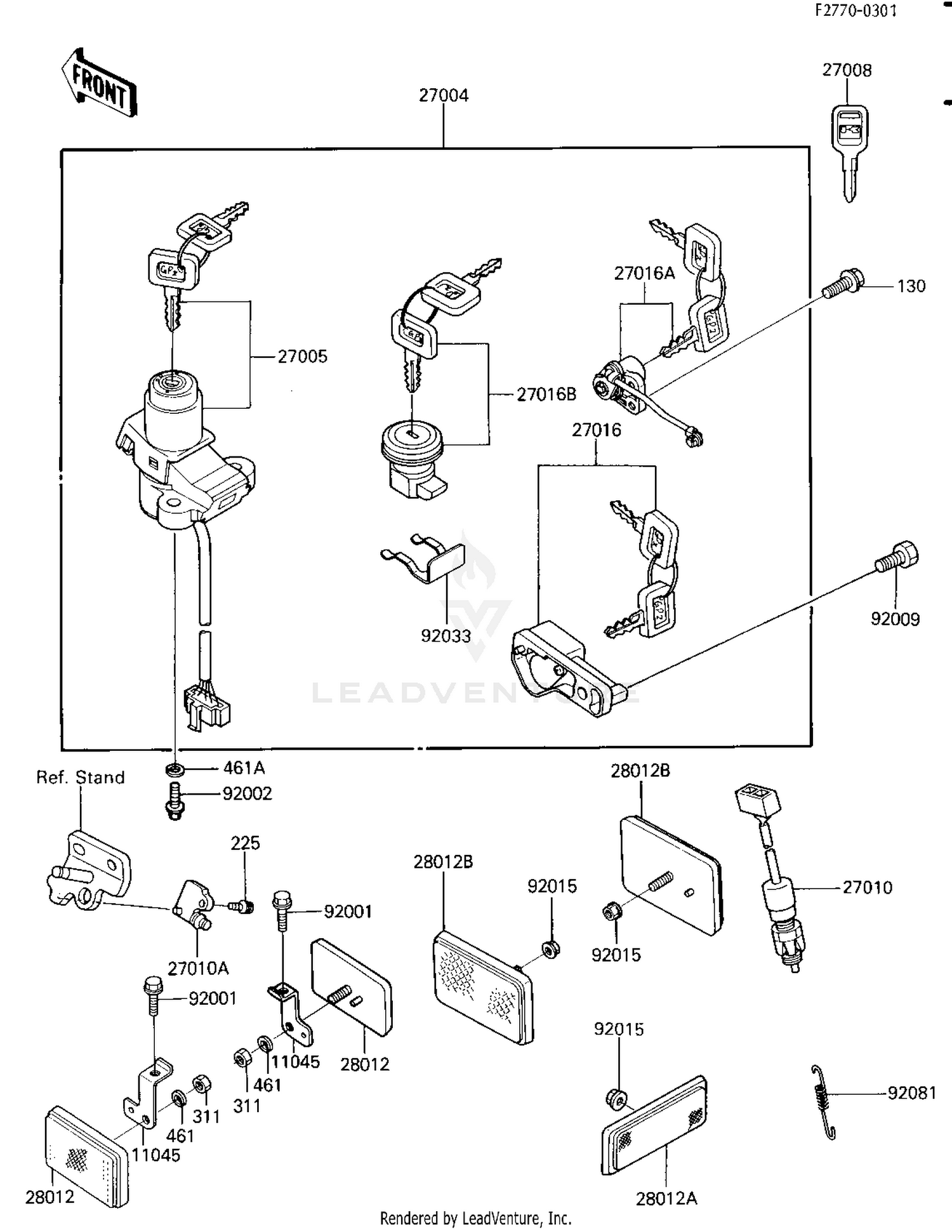 IGNITION SWITCH/LOCKS/REFLECTORS