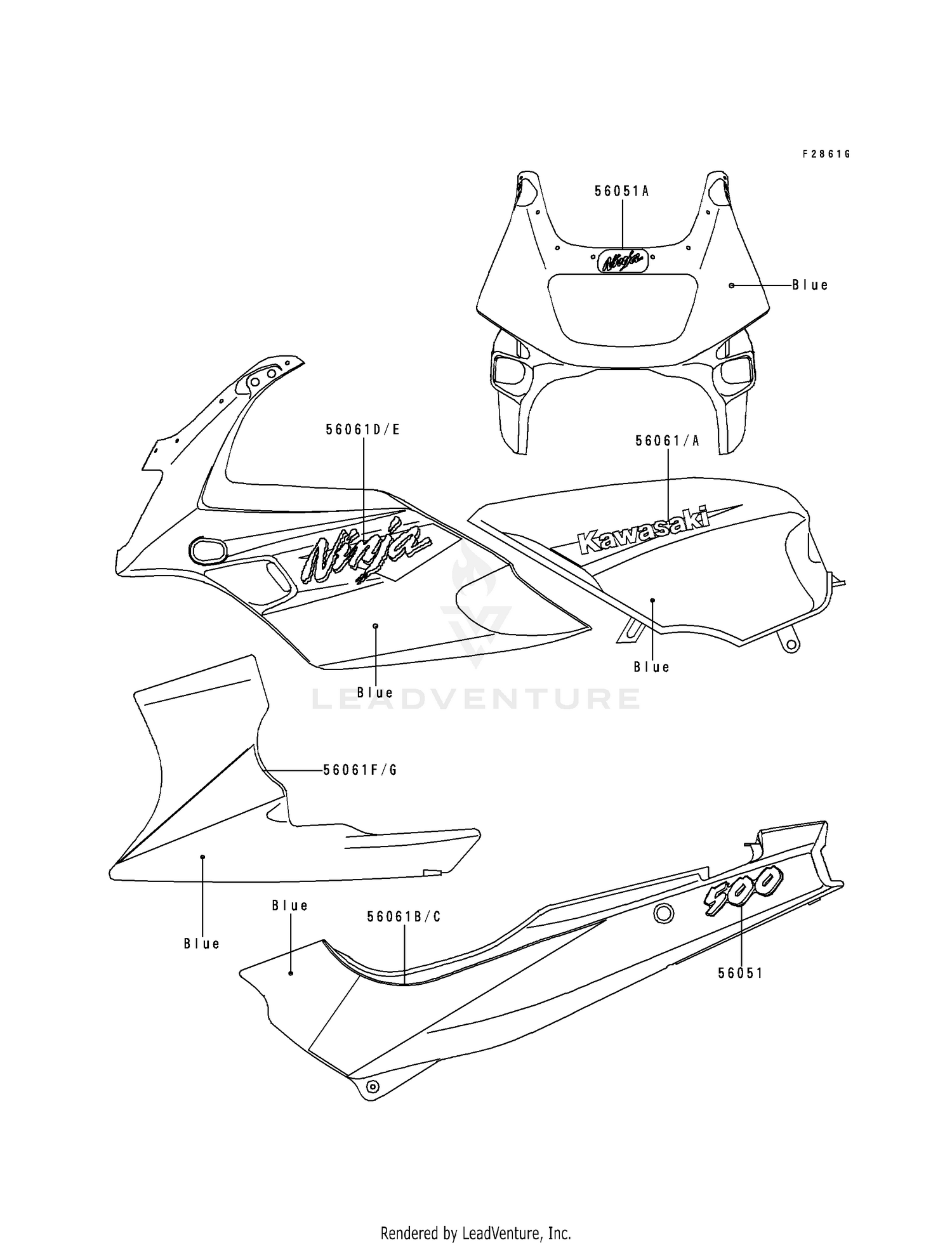 DECALS (BLUE)(EX500-D4)