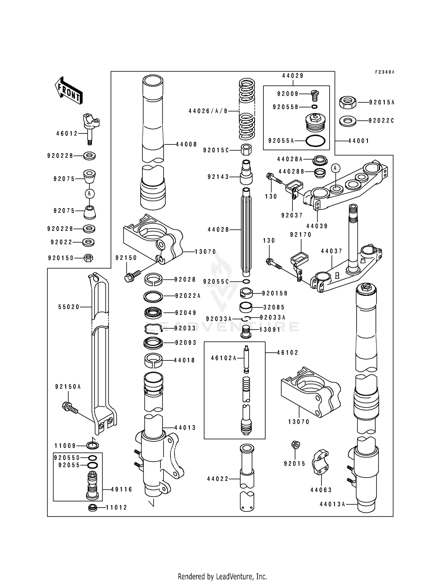 FRONT FORK (KX500-E2)