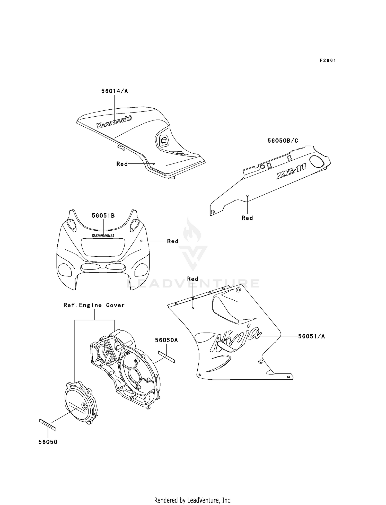 DECALS (RED)(ZX1100-D4)