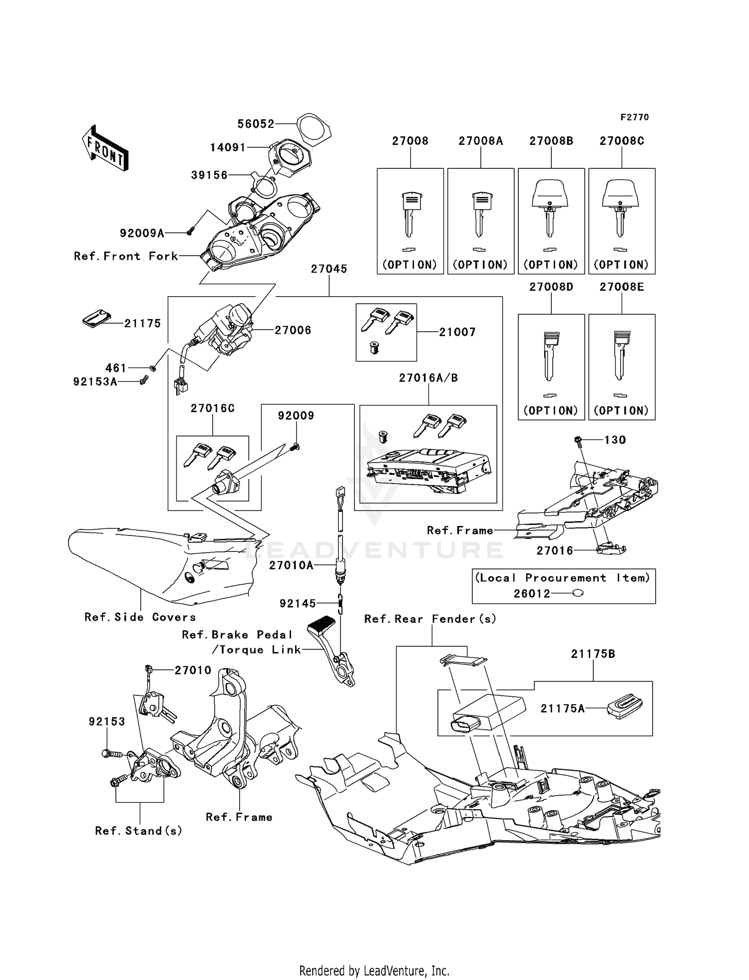 IGNITION SWITCH/LOCKS/REFLECTORS