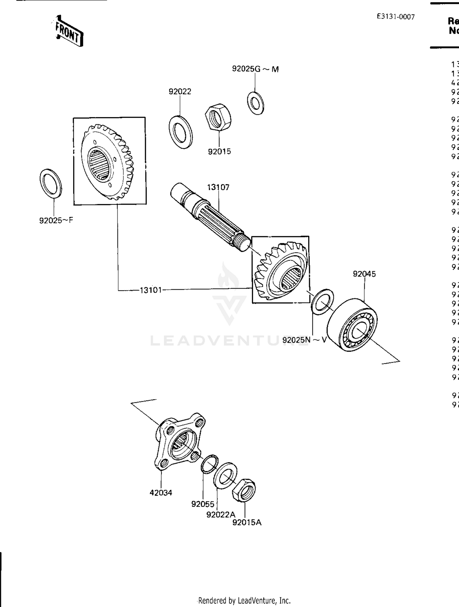 FRONT BEVEL GEARS